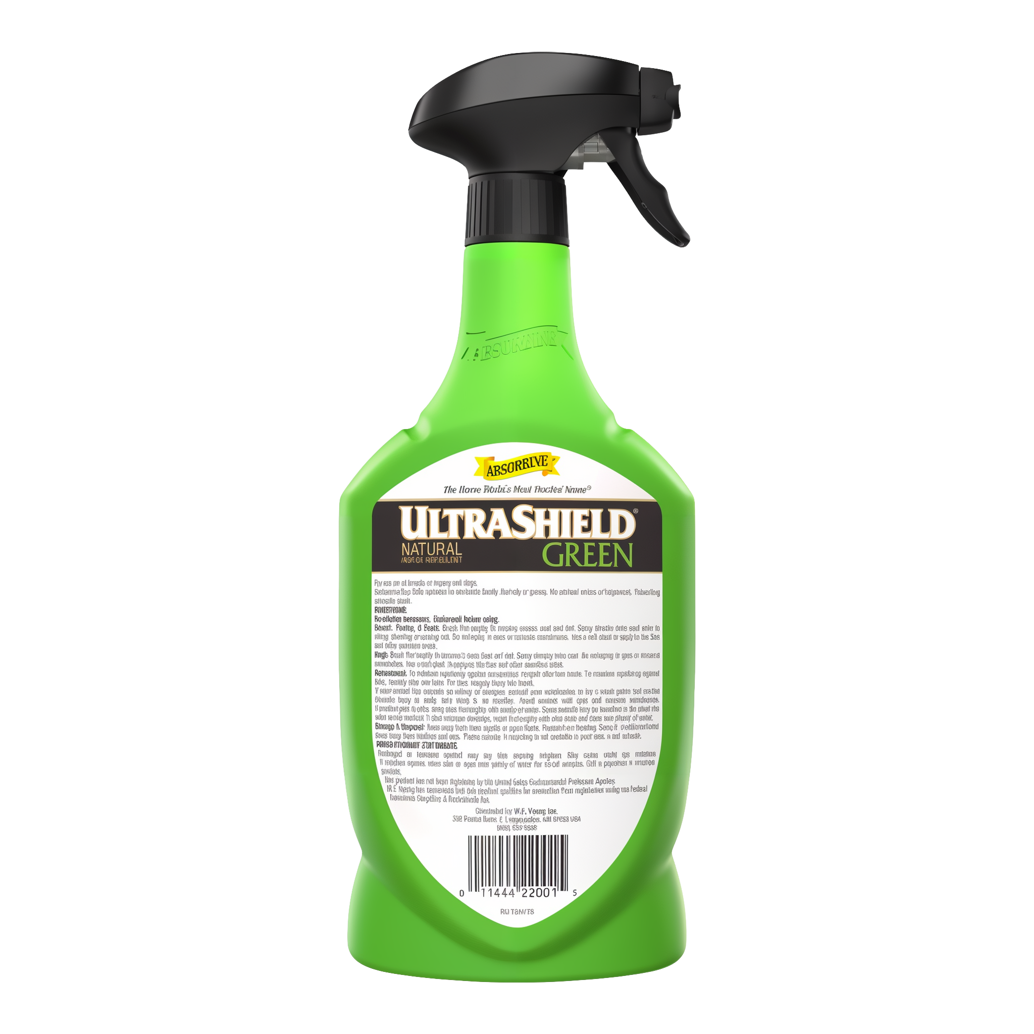 UltraShield Green natural fly repellent, bottle back
