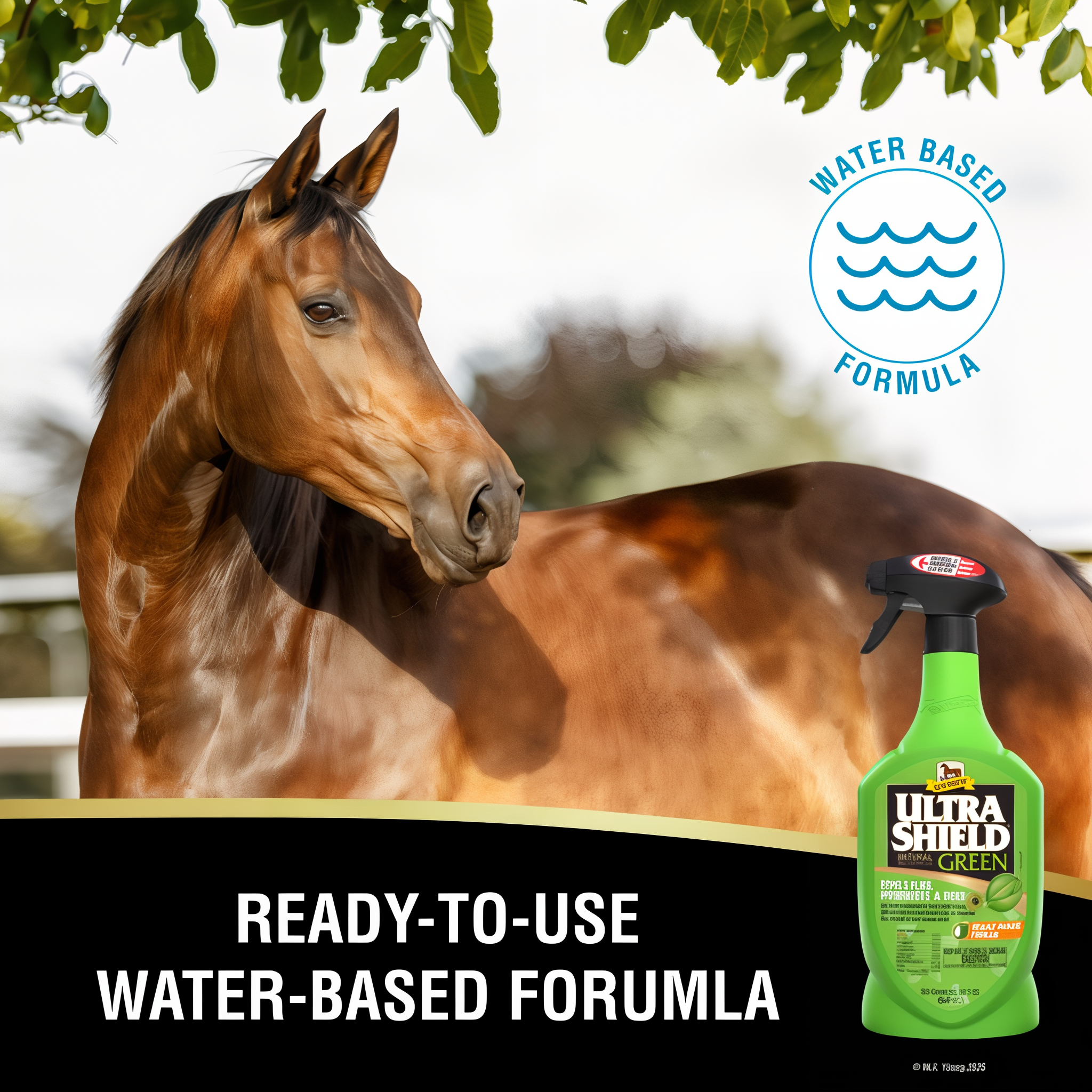 UltraShield Green natural fly repellent, ready-to-use water-based formula