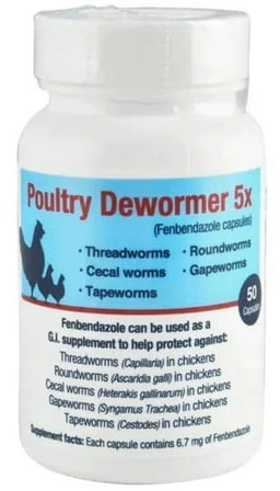 Poultry Dewormer 5X Fenbendazole