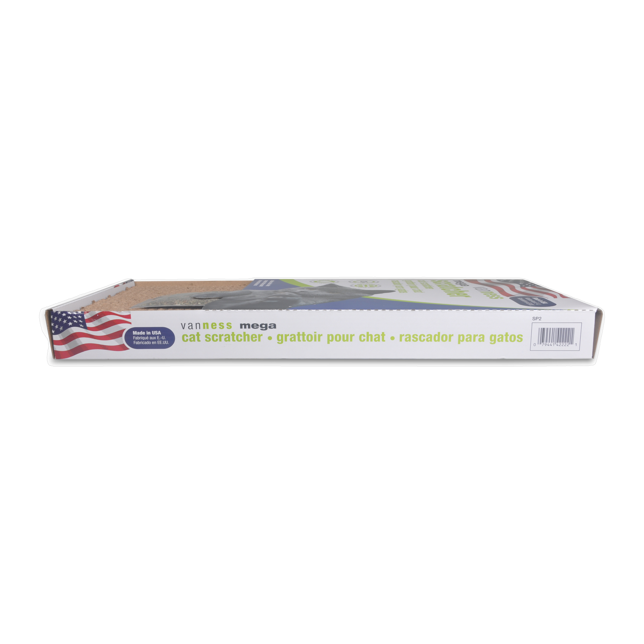 Van Ness Cat Scratch Pad Double-Wide, side of the retail package