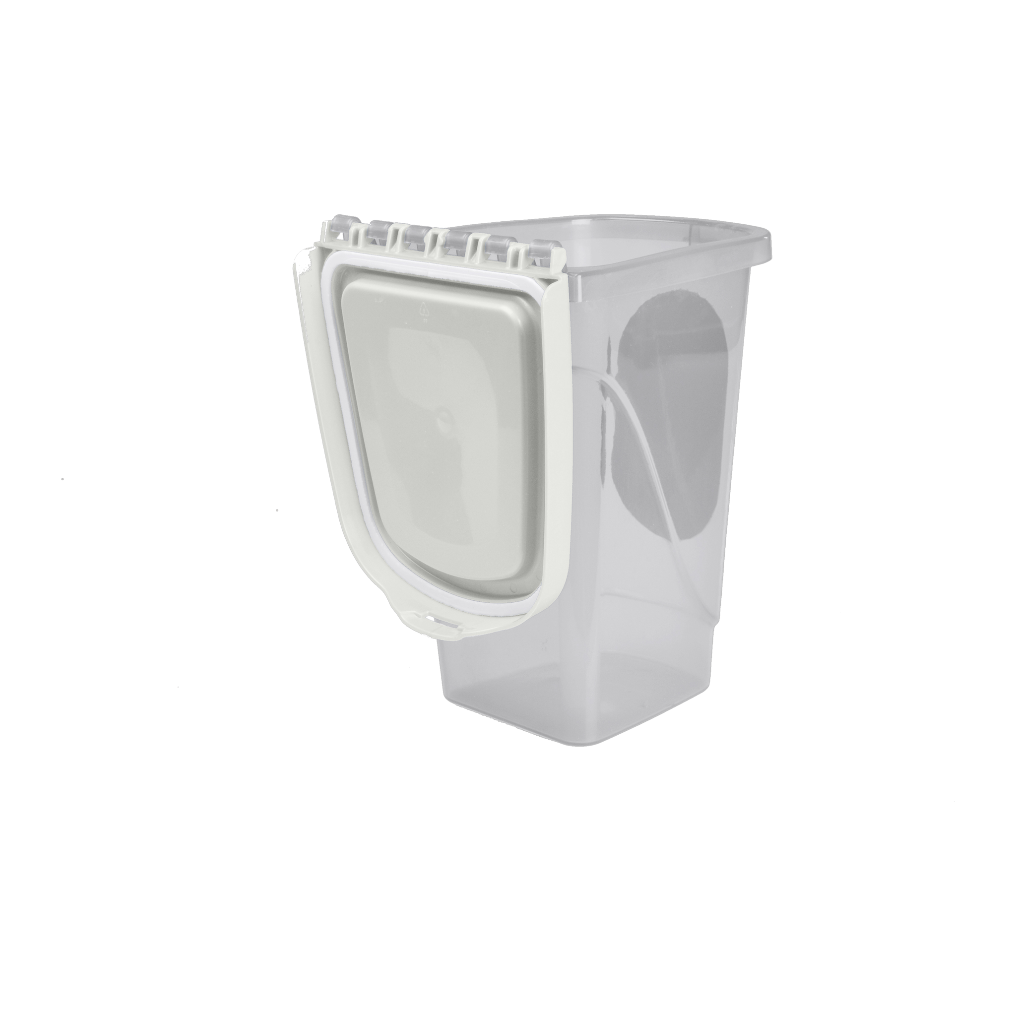 Van Ness Treat Me Pet Treat Container 2 lb with the flip-top lid open