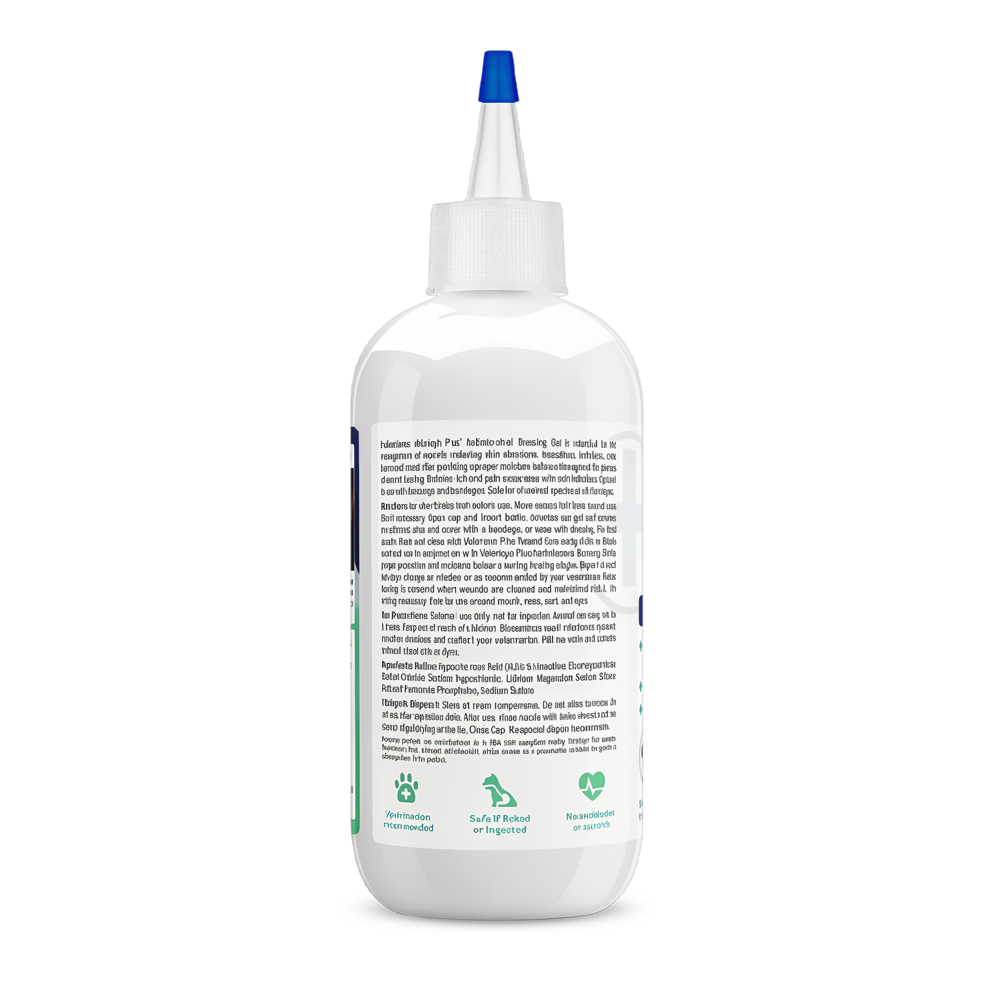 Vetericyn Plus Antimicrobial Dressing Gel 8 oz back label with directions