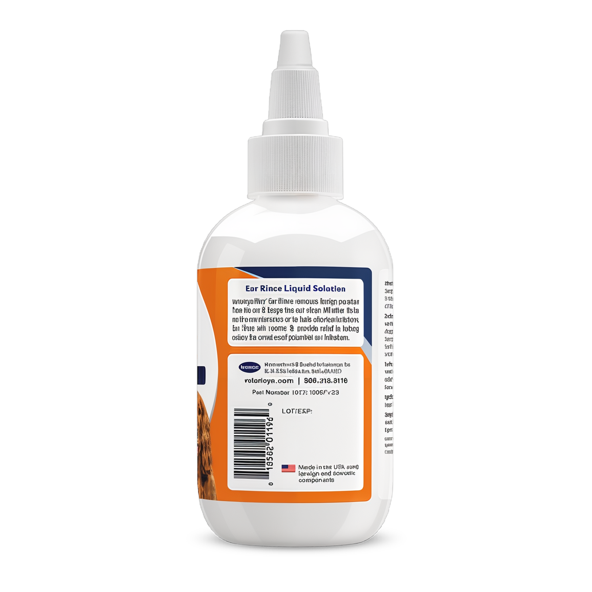 Vetericyn Plus Antimicrobial Ear Rinse back label with ingredients