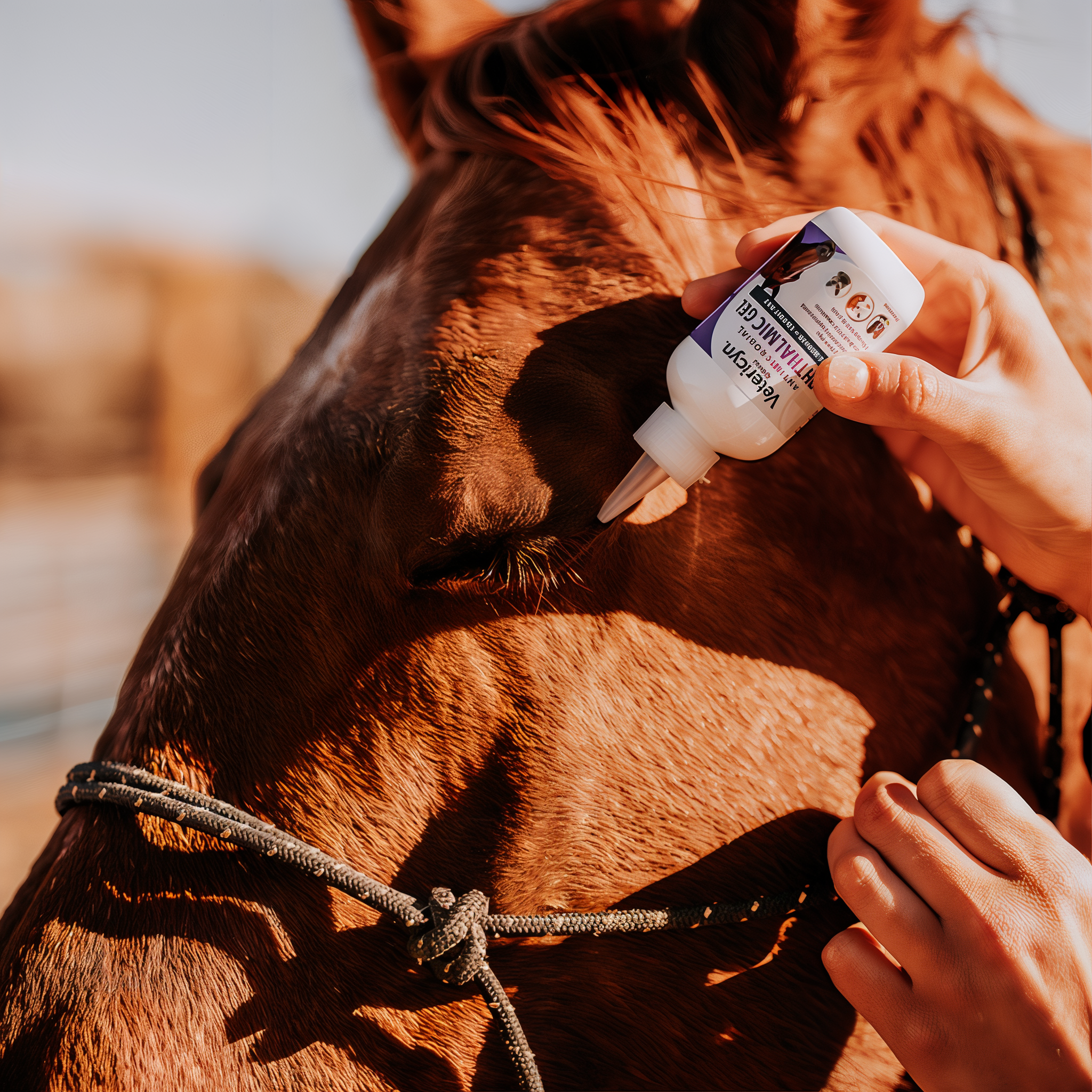 Applying Vetericyn Plus Ophthalmic Gel to a dog's eye