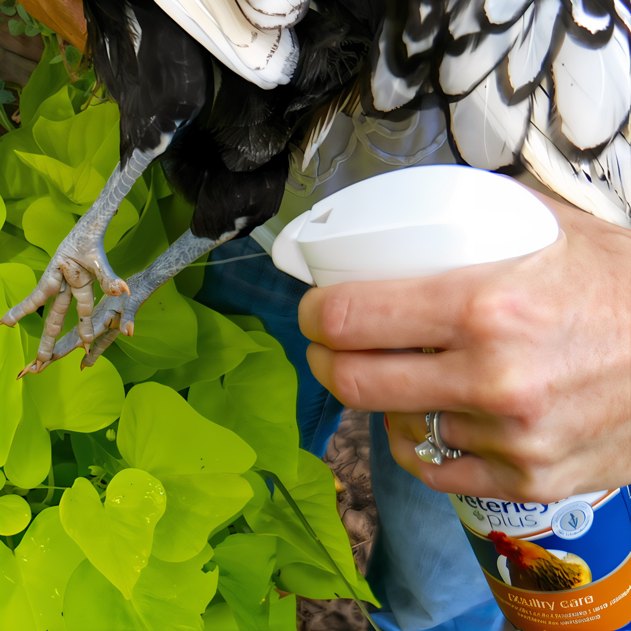Vetericyn Plus Poultry Care spray with backyard chickens