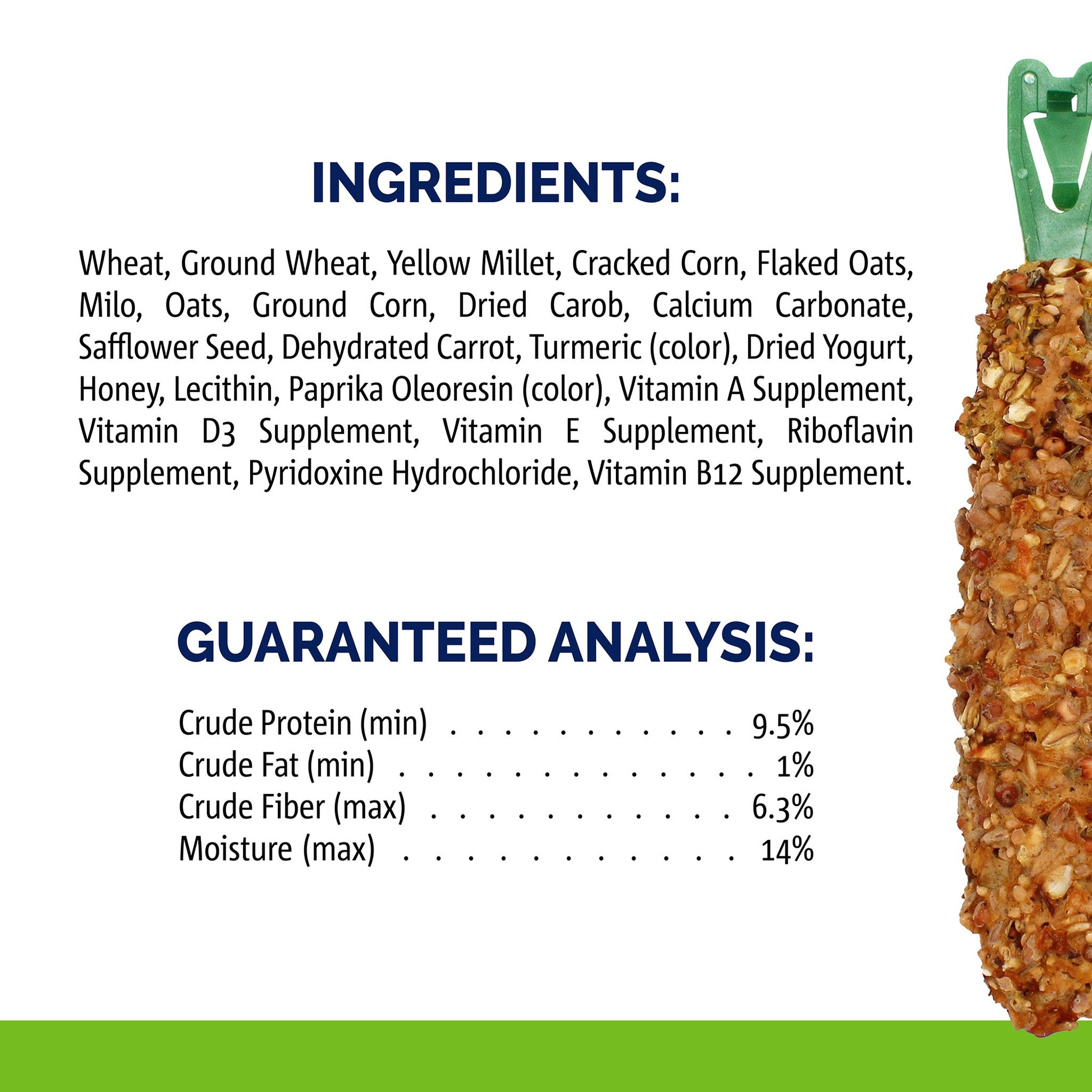 Crunch Sticks ingredients and guaranteed analysis