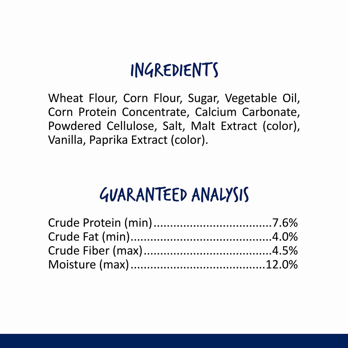 Vitakraft Crunchy Bears ingredients and guaranteed analysis panel
