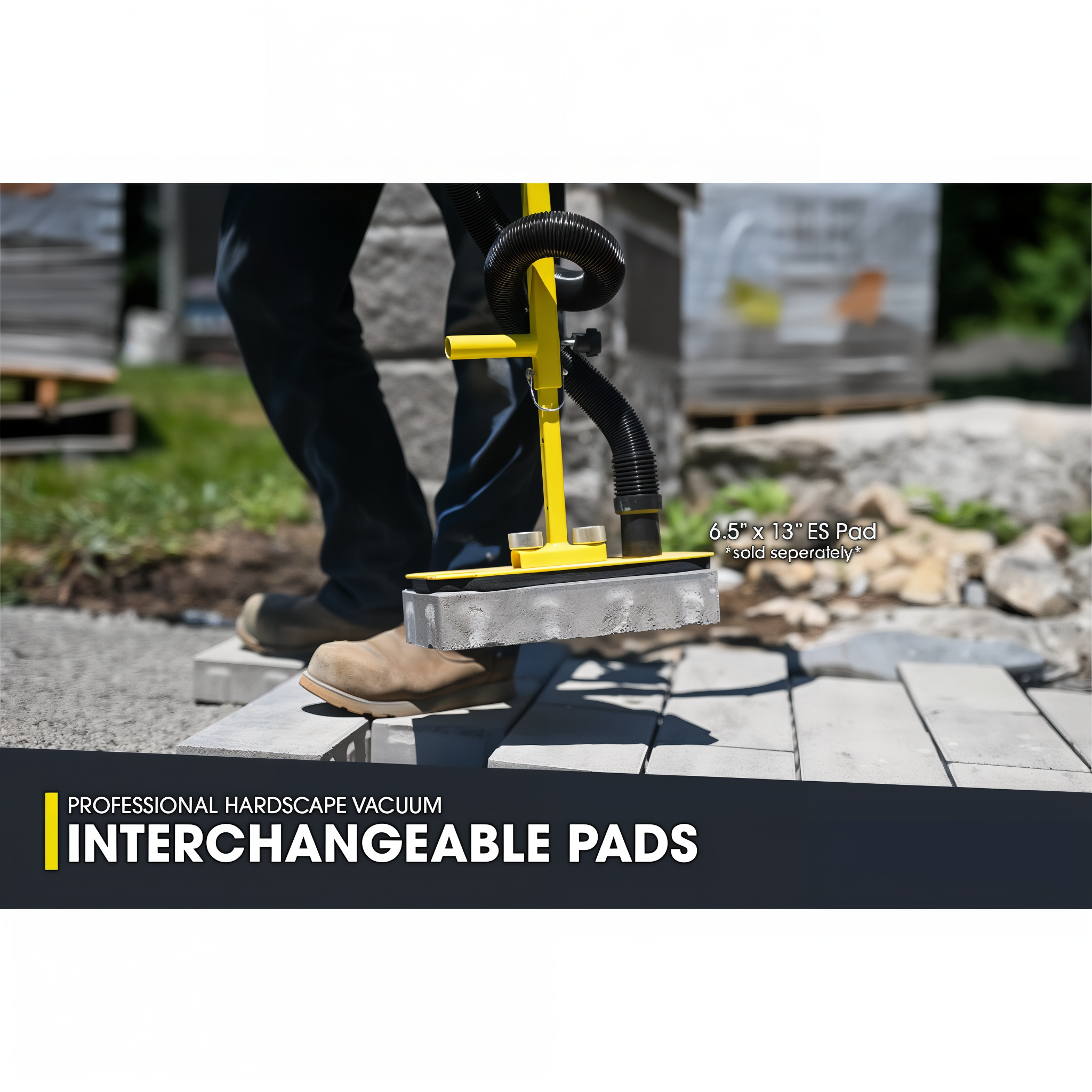 Interchangeable suction pads for the VME3 vacuum lifter, 10 by 10 inch ES030 and 6 by 6 inch ES031 sizes included