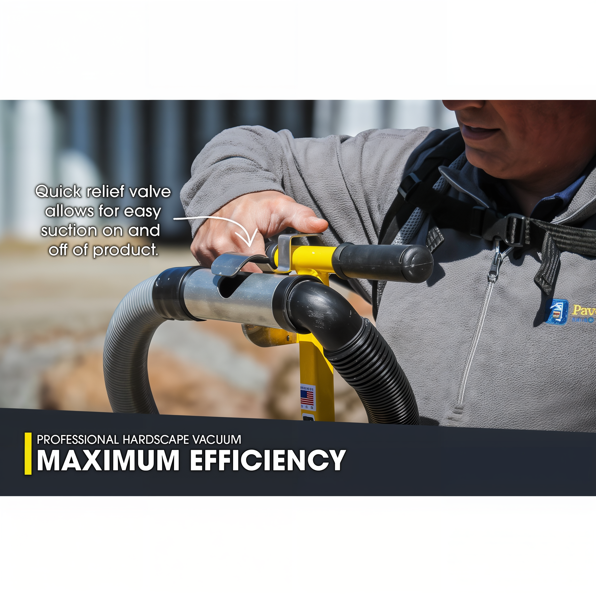 Vac Max relief valve detail on the VME3 T-handle vacuum lift system