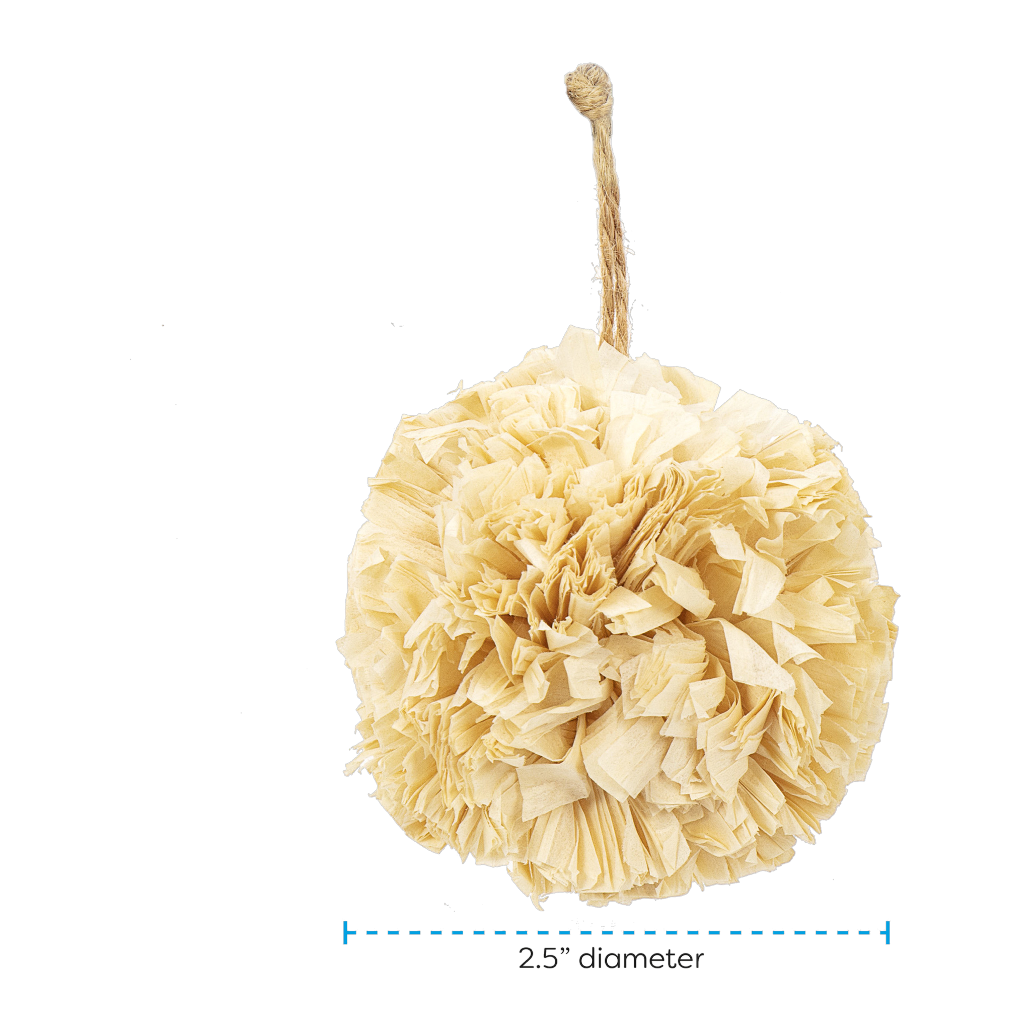 Ware Chew Ball raffia paper chew ball with jute tie, 2.5 inch diameter
