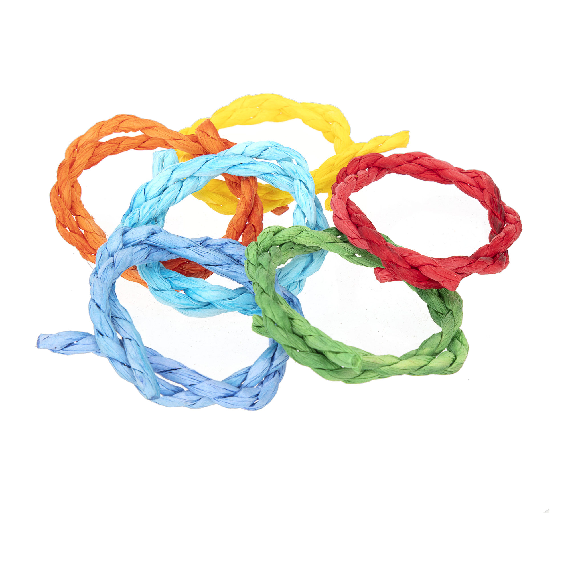Six multicolor chew rings for rabbits, guinea pigs and small pets