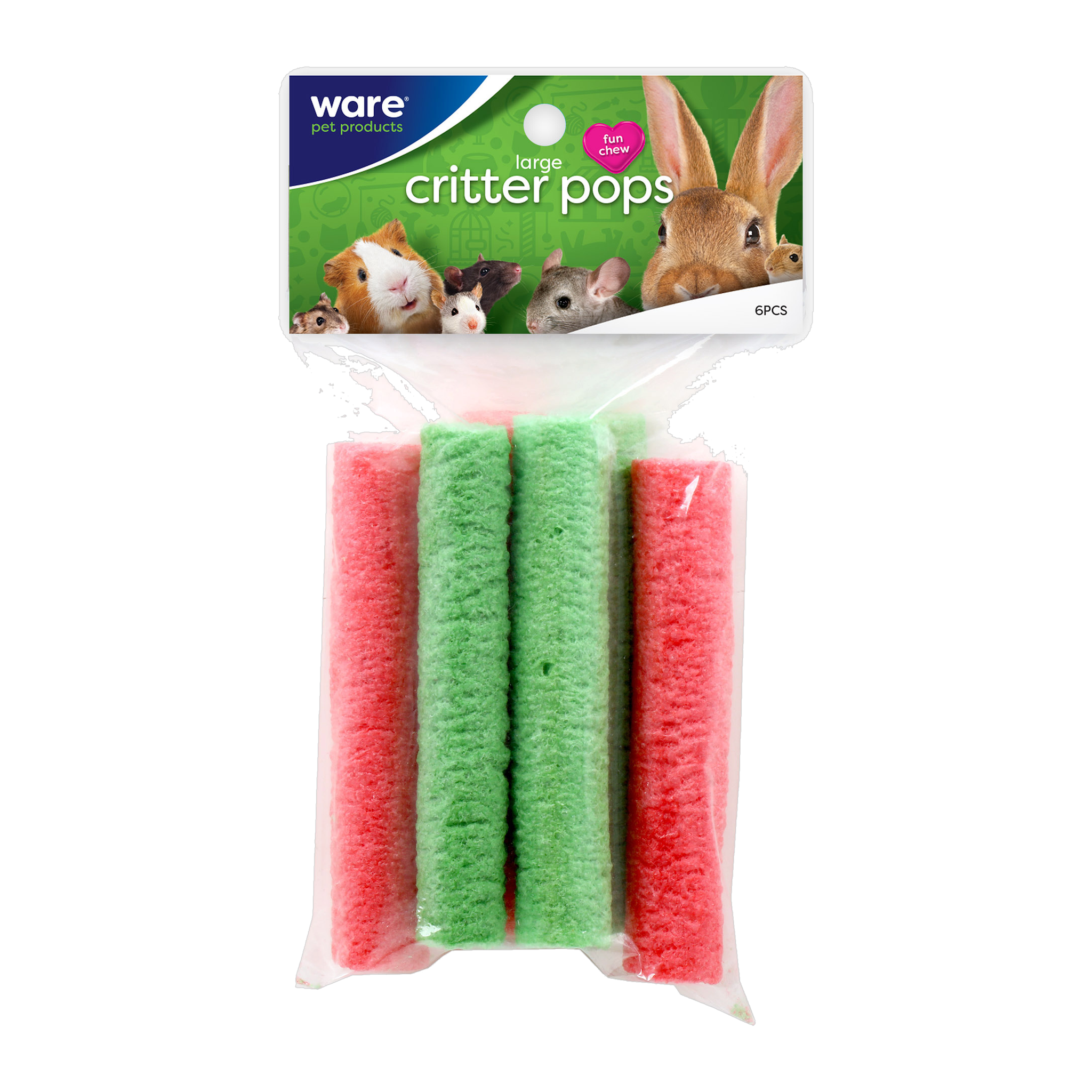 Ware Critter Pops large rice pops 6 piece pack, front