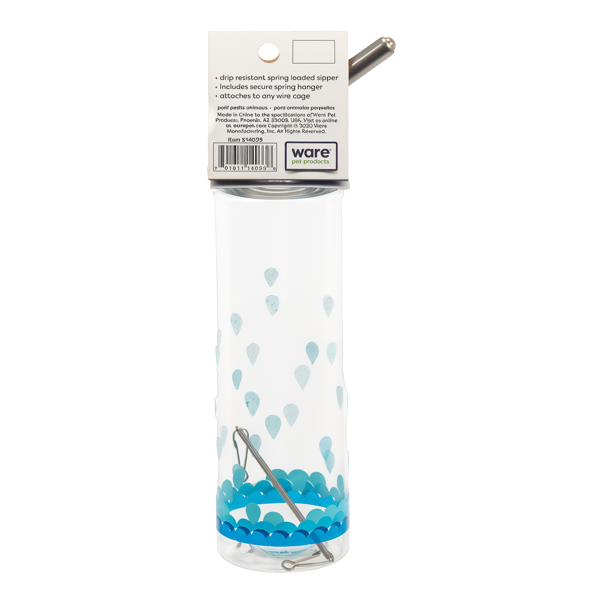 Back of the Crystal Clear Pet Bottle packaging