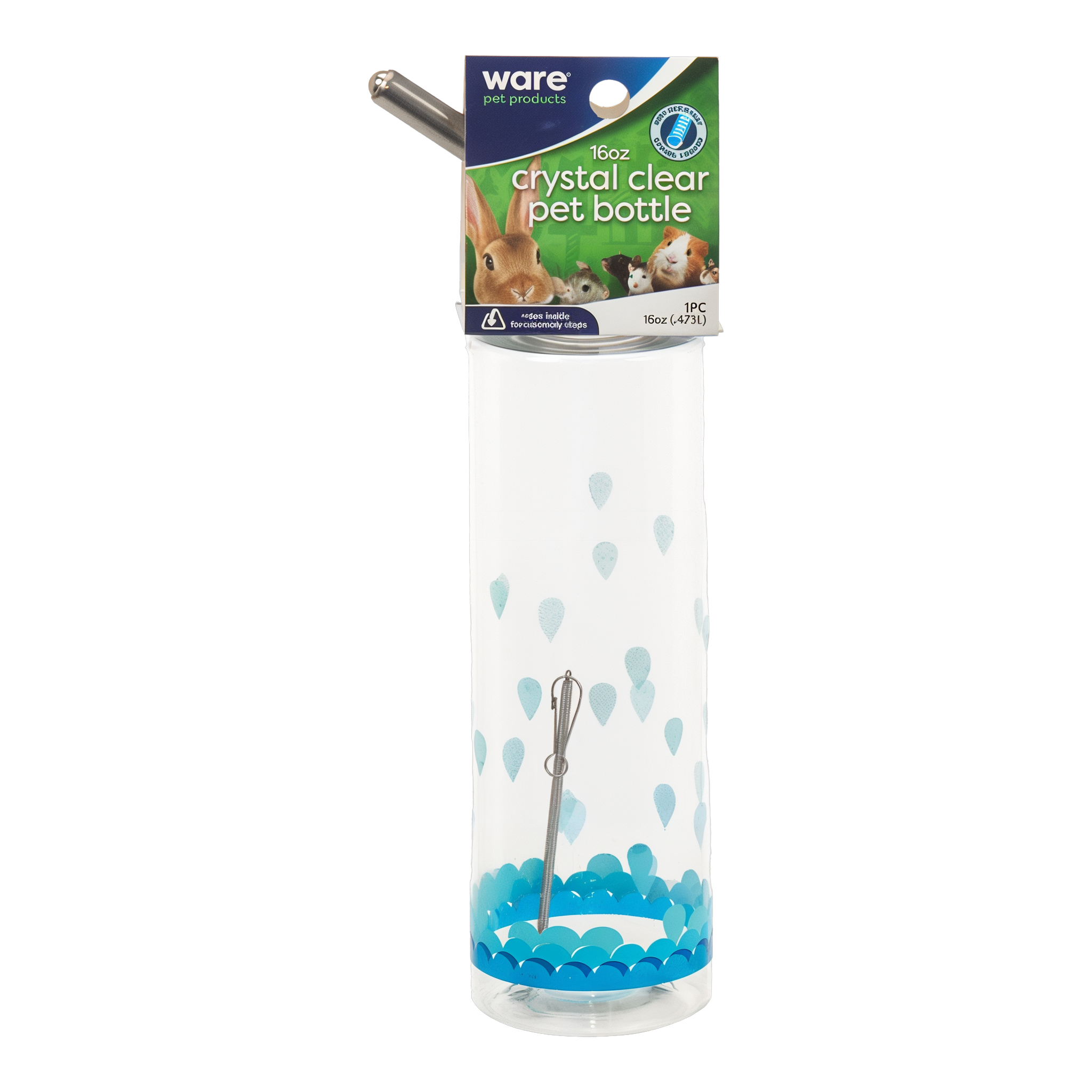 Ware Crystal Clear Pet Bottle 16 oz with header card