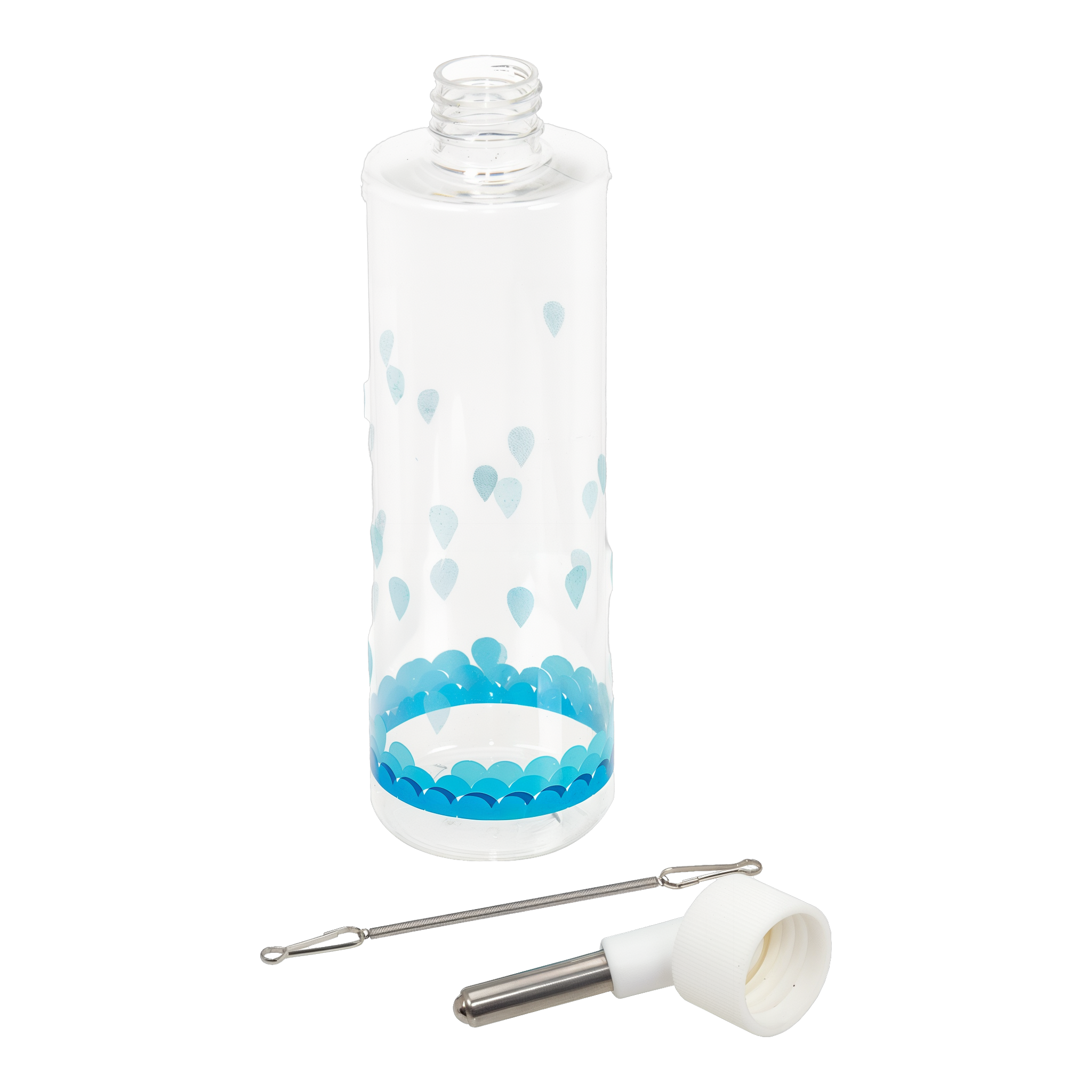 Crystal Clear Pet Bottle with sipper cap and spring hanger parts