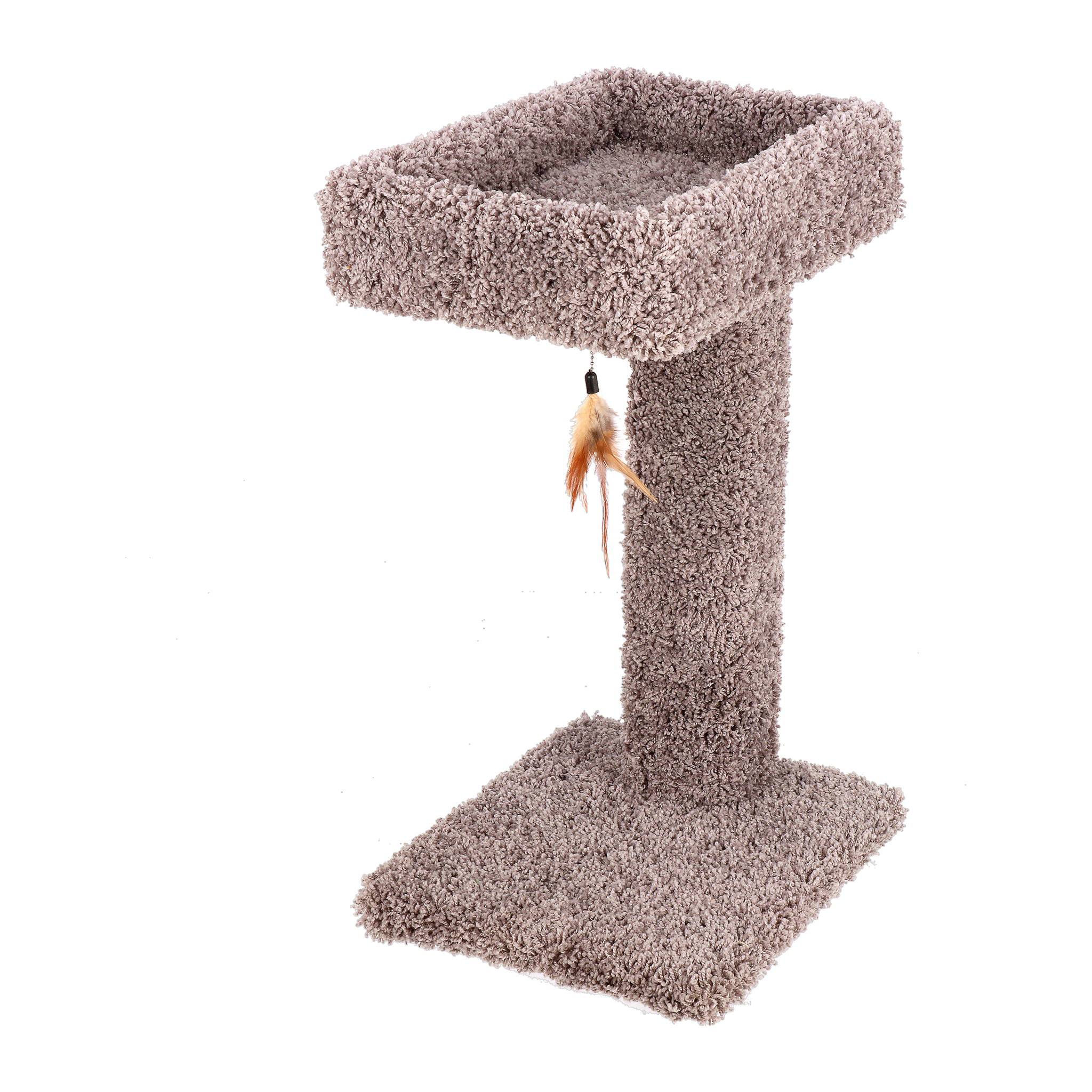 Ware Kitty Cactus cat scratch post, right angled view of carpeted post and top perch