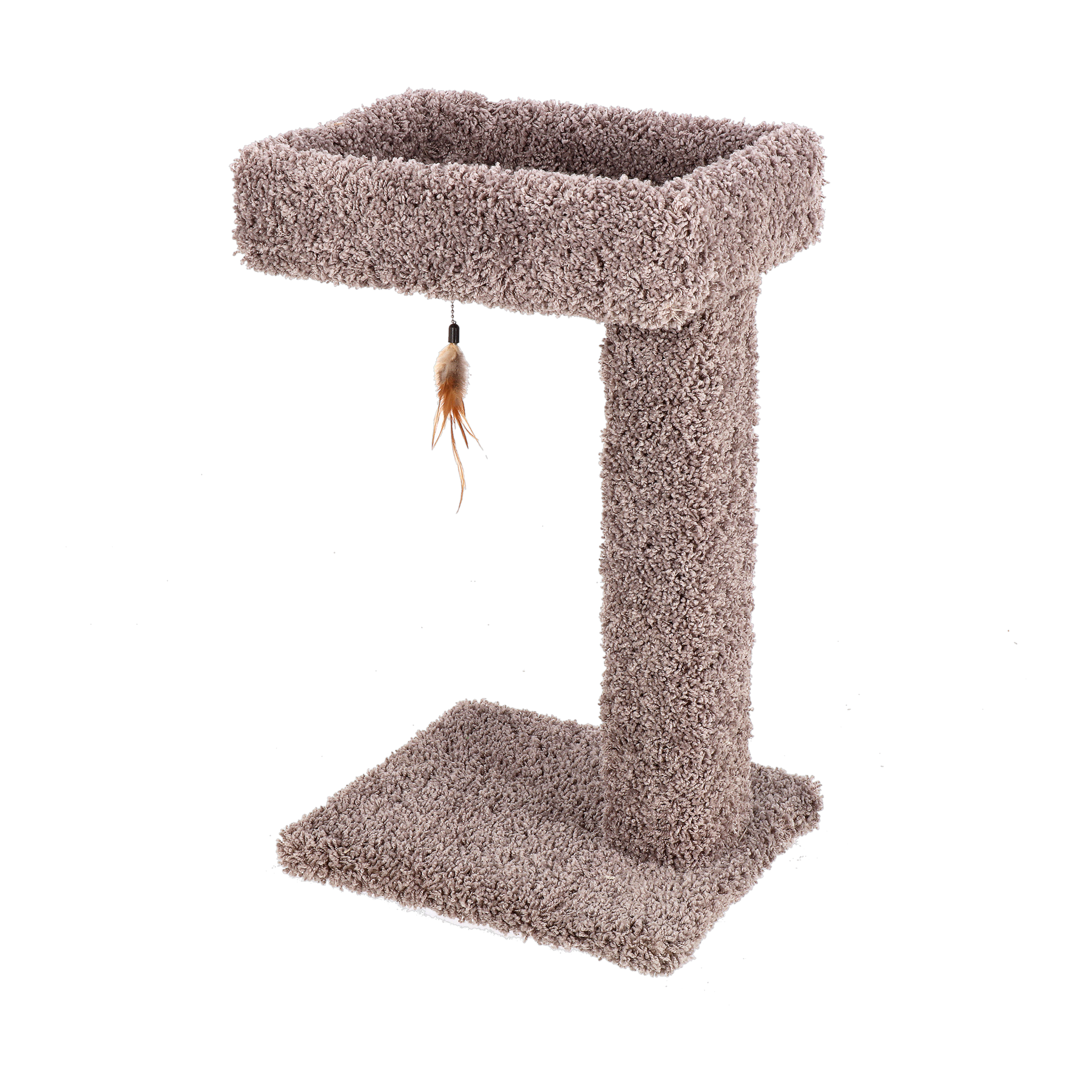 Ware Kitty Cactus cat scratch post, side profile view of perch and base