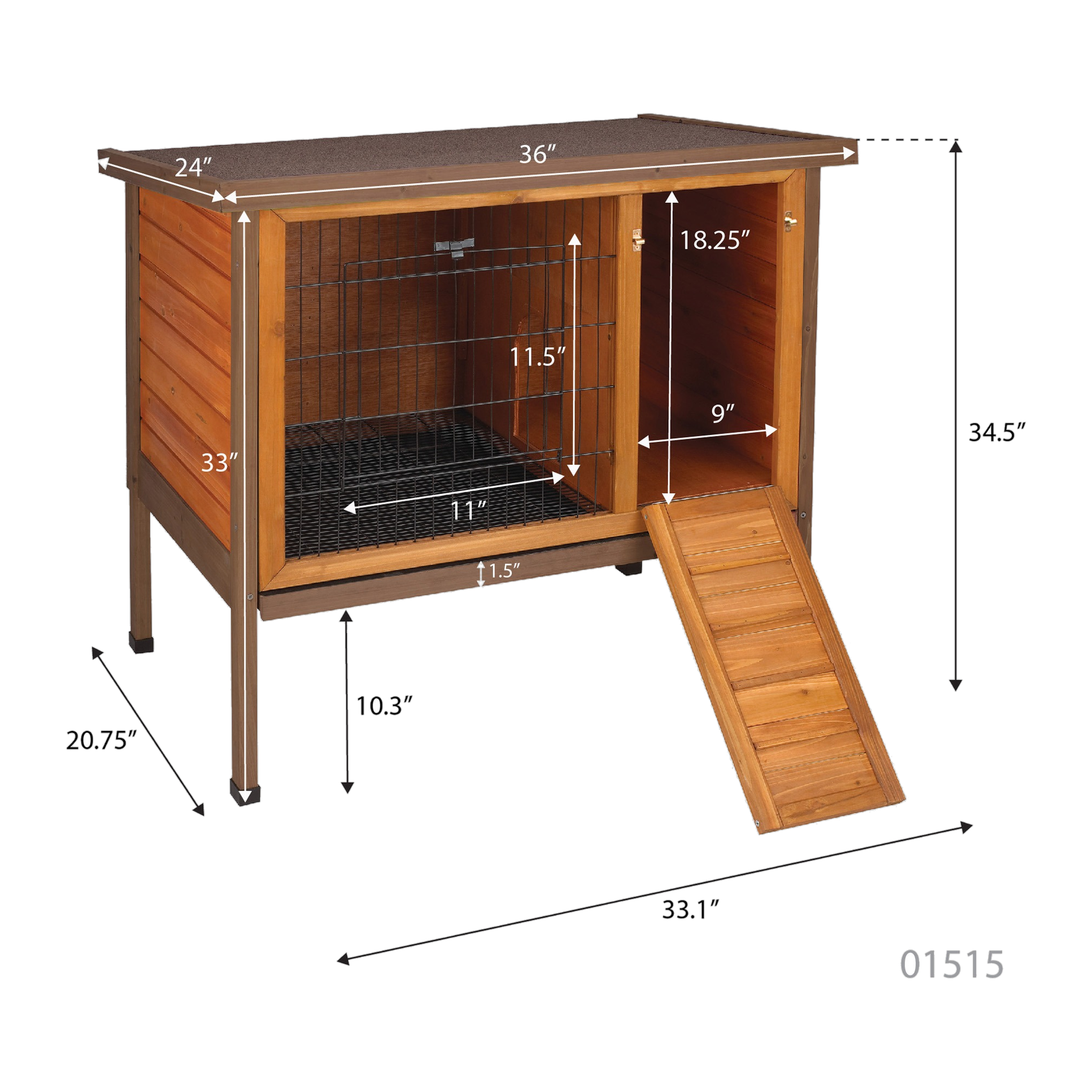 Ware Premium Plus Rabbit Hutch medium dimensions diagram