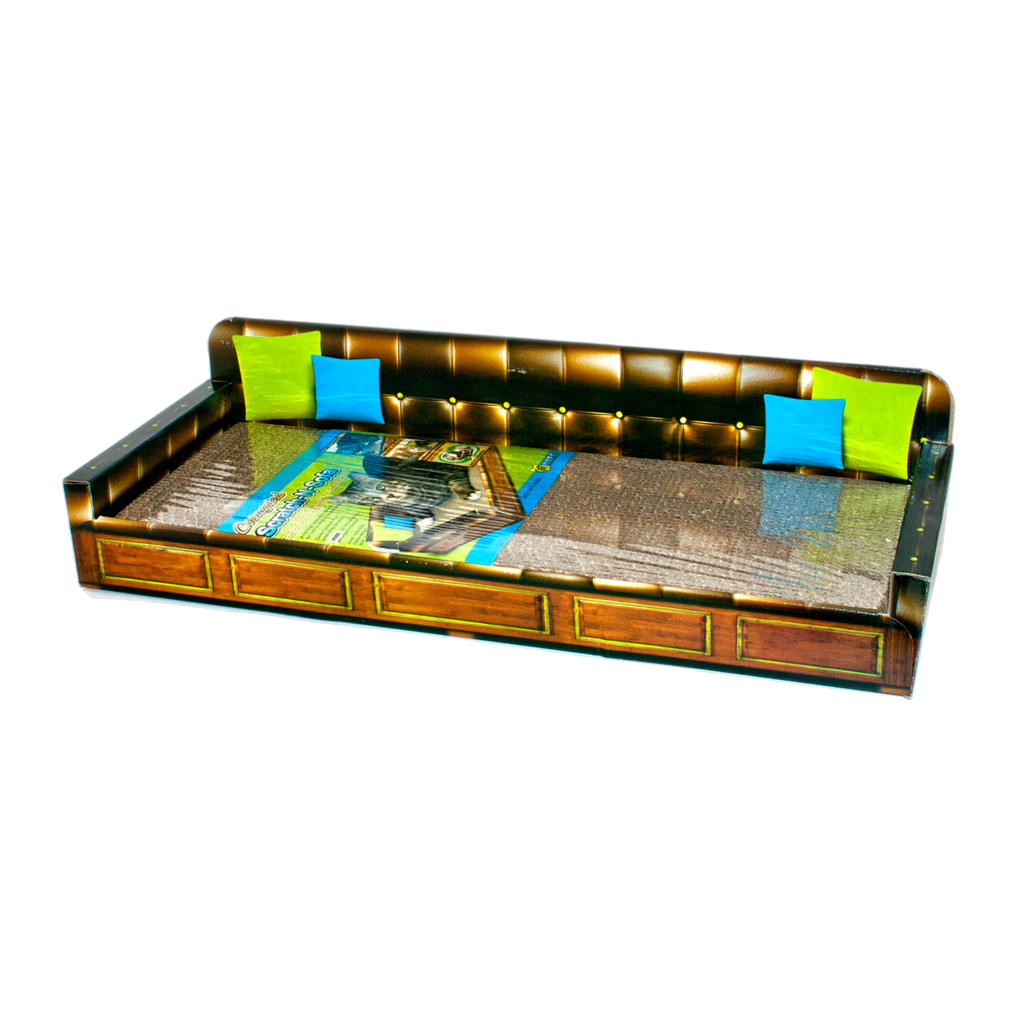 Ware Scratch-N-Sofa corrugated cardboard cat scratcher couch, front view