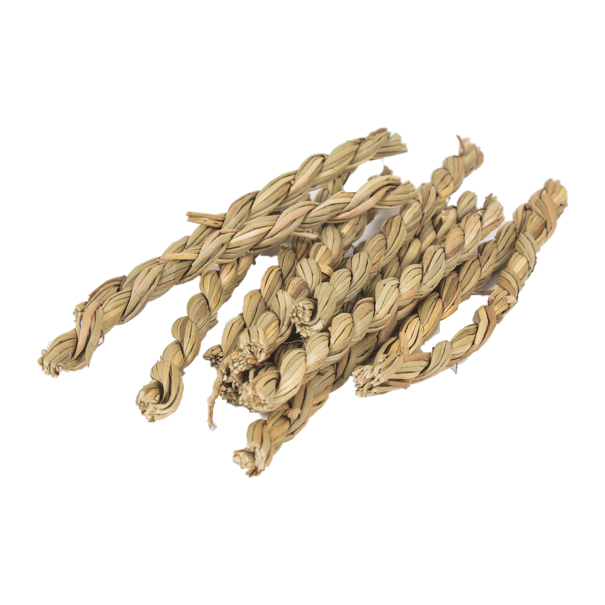 Ware Seagrass Twists pile of braided seagrass chews angled view