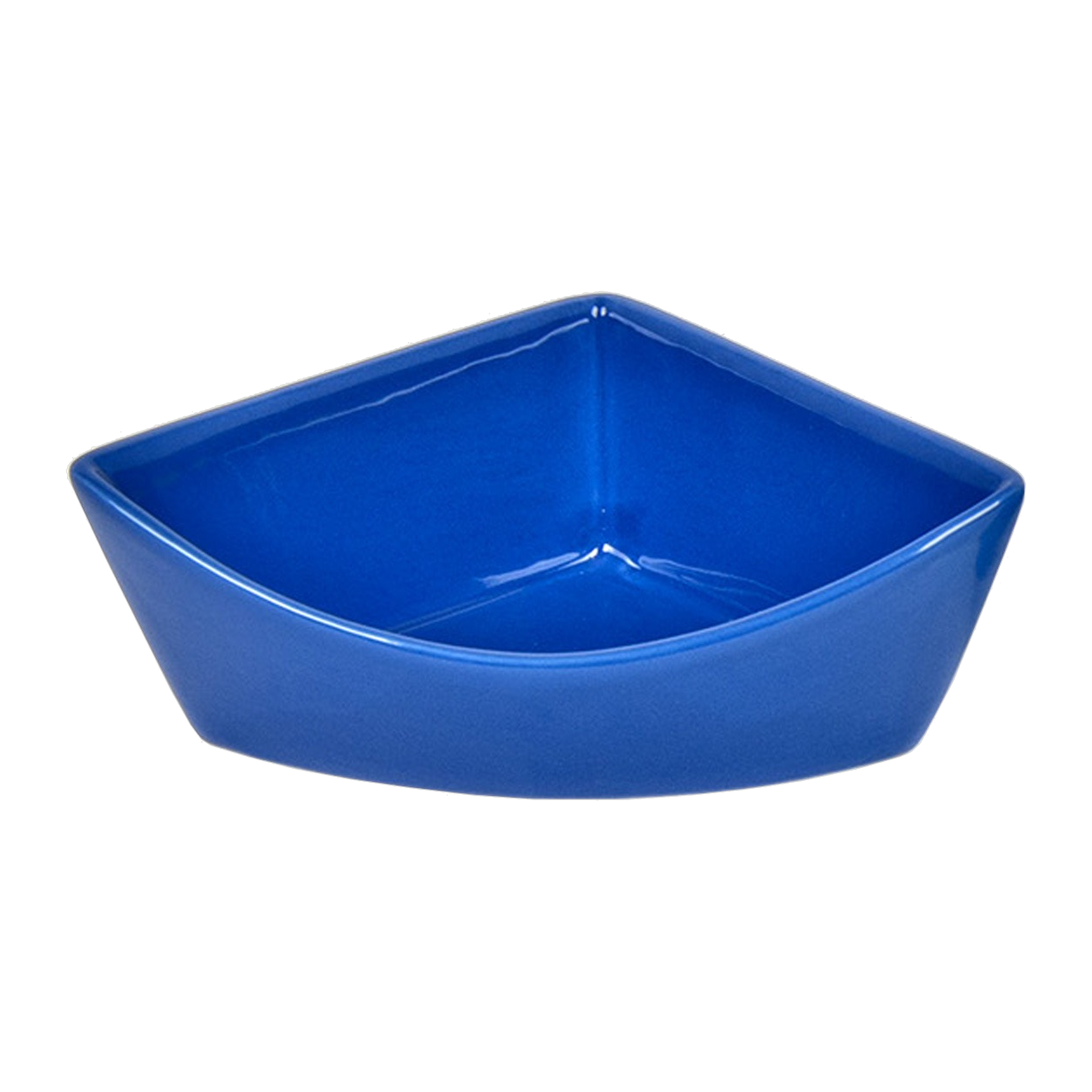 Ware small animal ceramic corner dish in cobalt blue