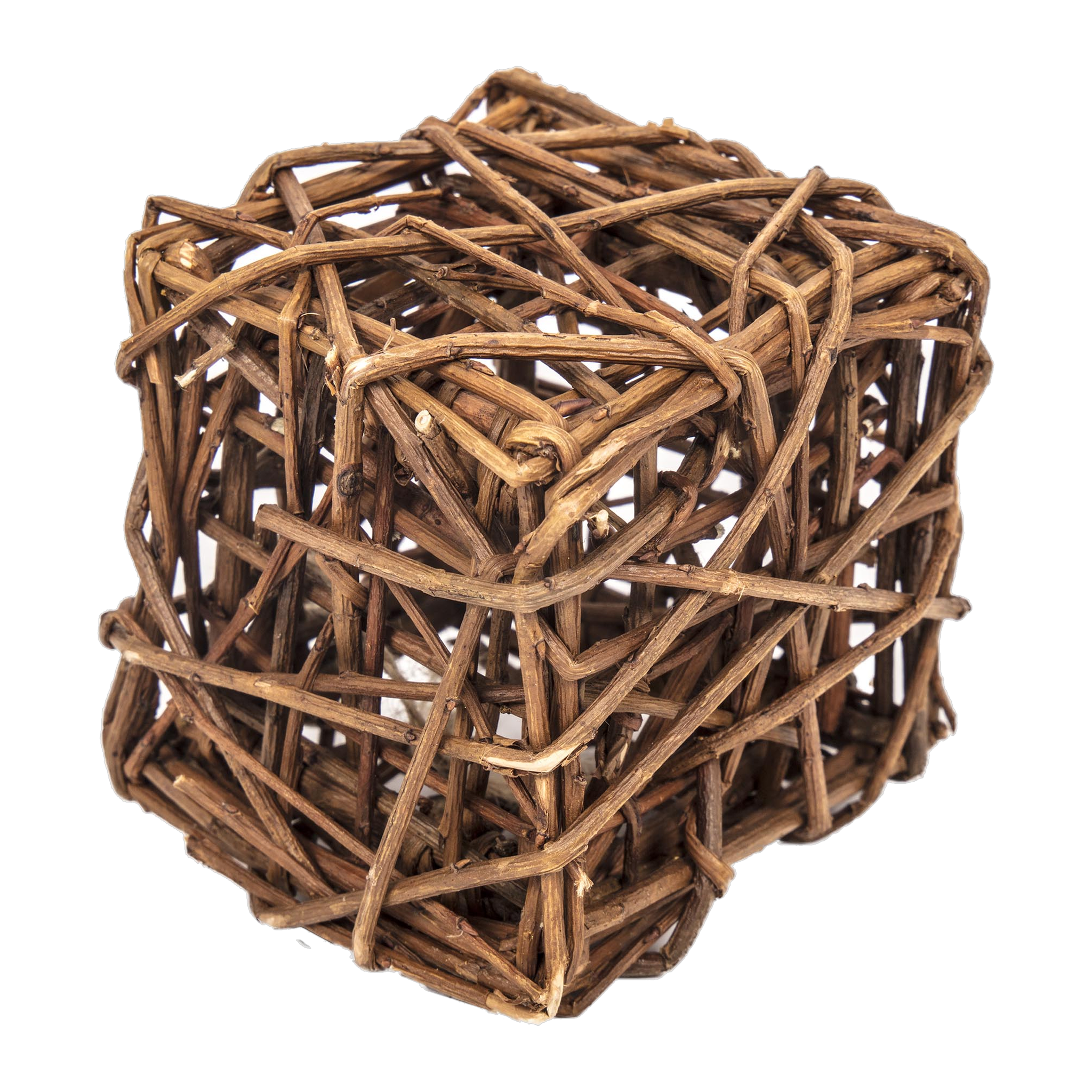 Ware Willow Chew Cube top angle showing woven willow lattice