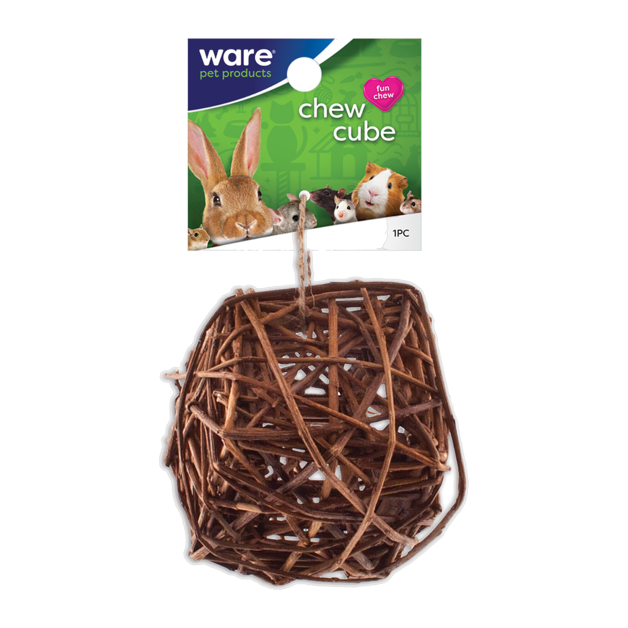 Ware Willow Chew Cube in retail packaging with hang card