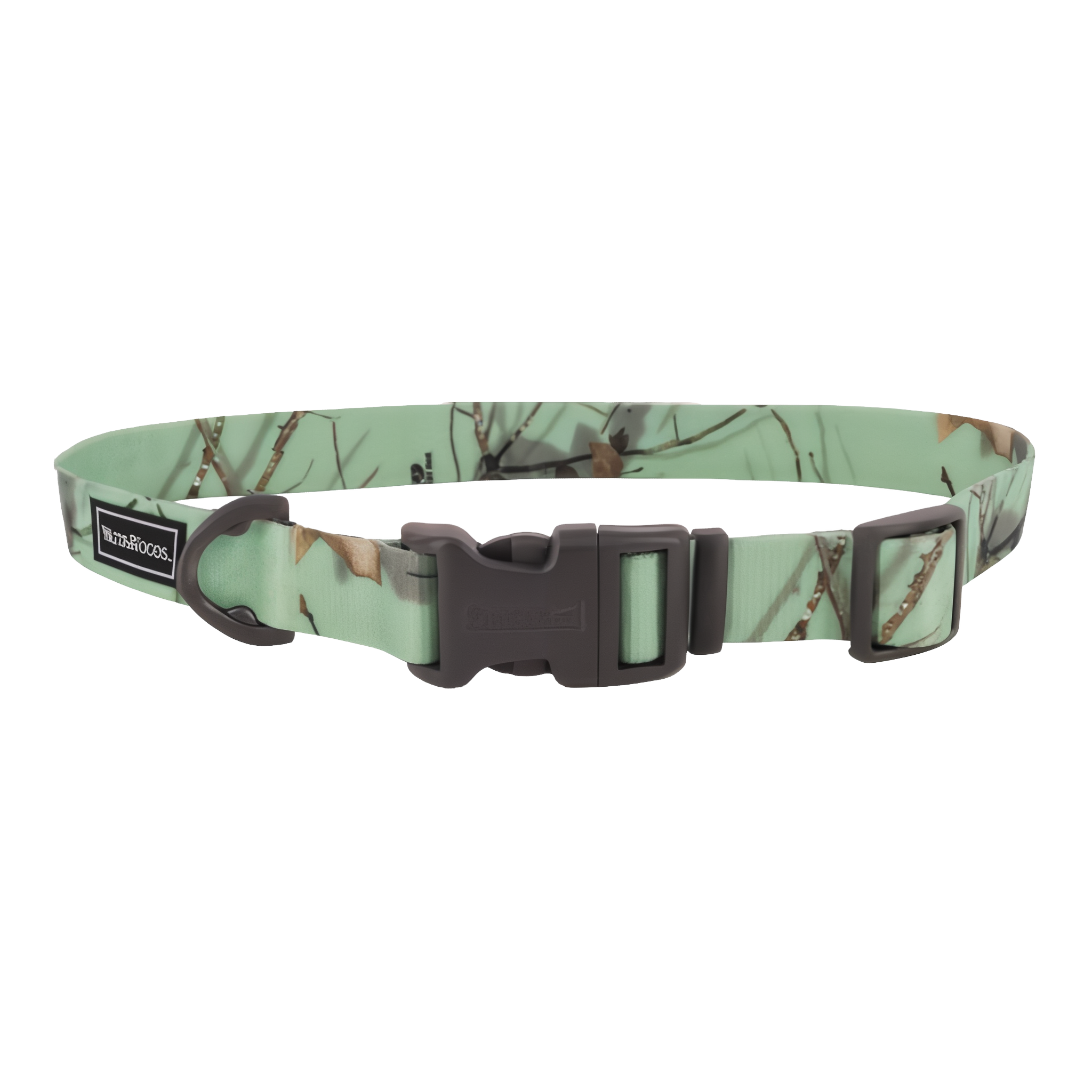 Water & Woods Adjustable Dog Collar in Teal Camo, size Medium. #Teal Camo#Medium
