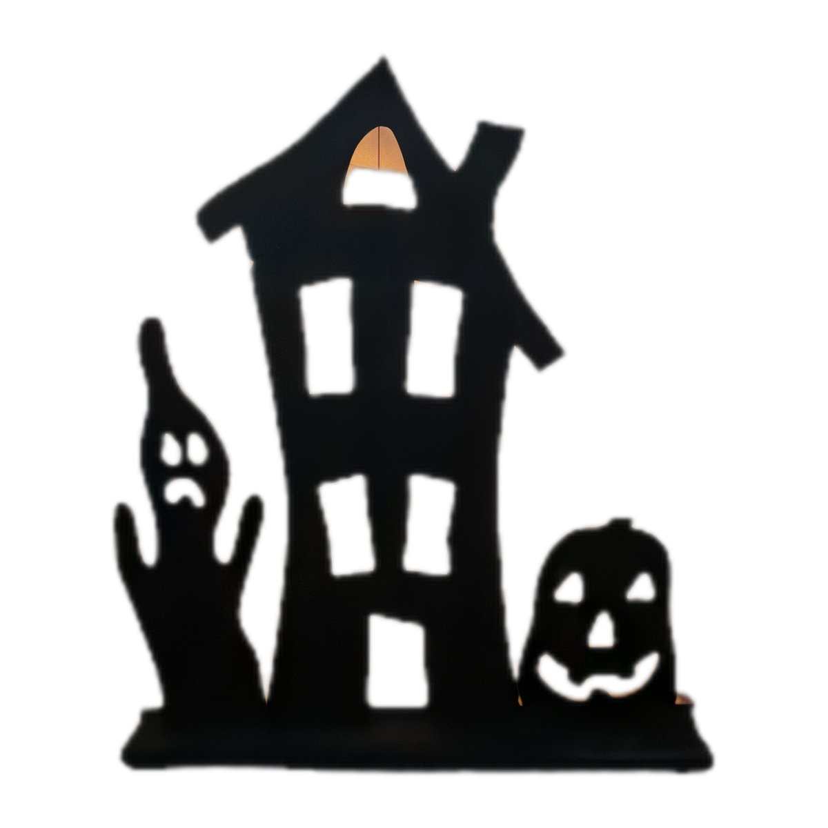 24" Haunted House Light-Up — Amish handmade wooden decor by Woodland Country Creations