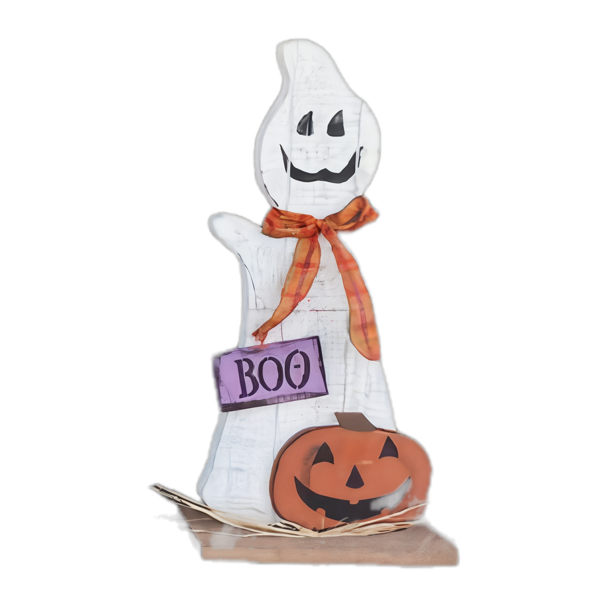 30" Ghost with Boo — Amish handmade wooden fall decor by Woodland Country Creations
