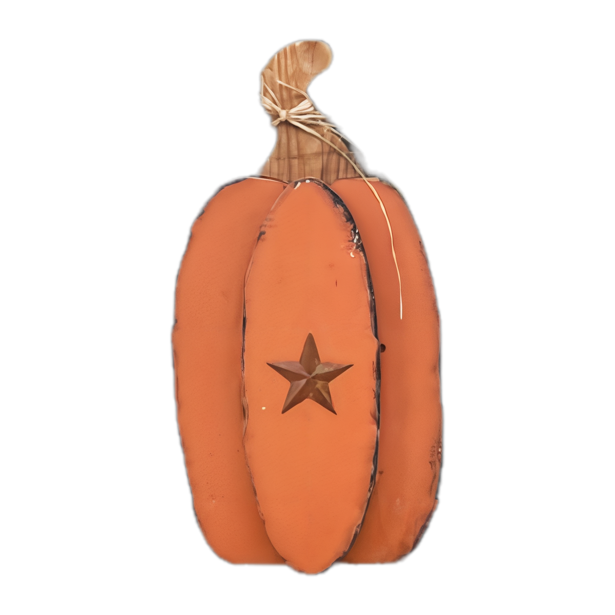 Heavy Pumpkin with Star — Amish handmade wooden fall decor by Woodland Country Creations