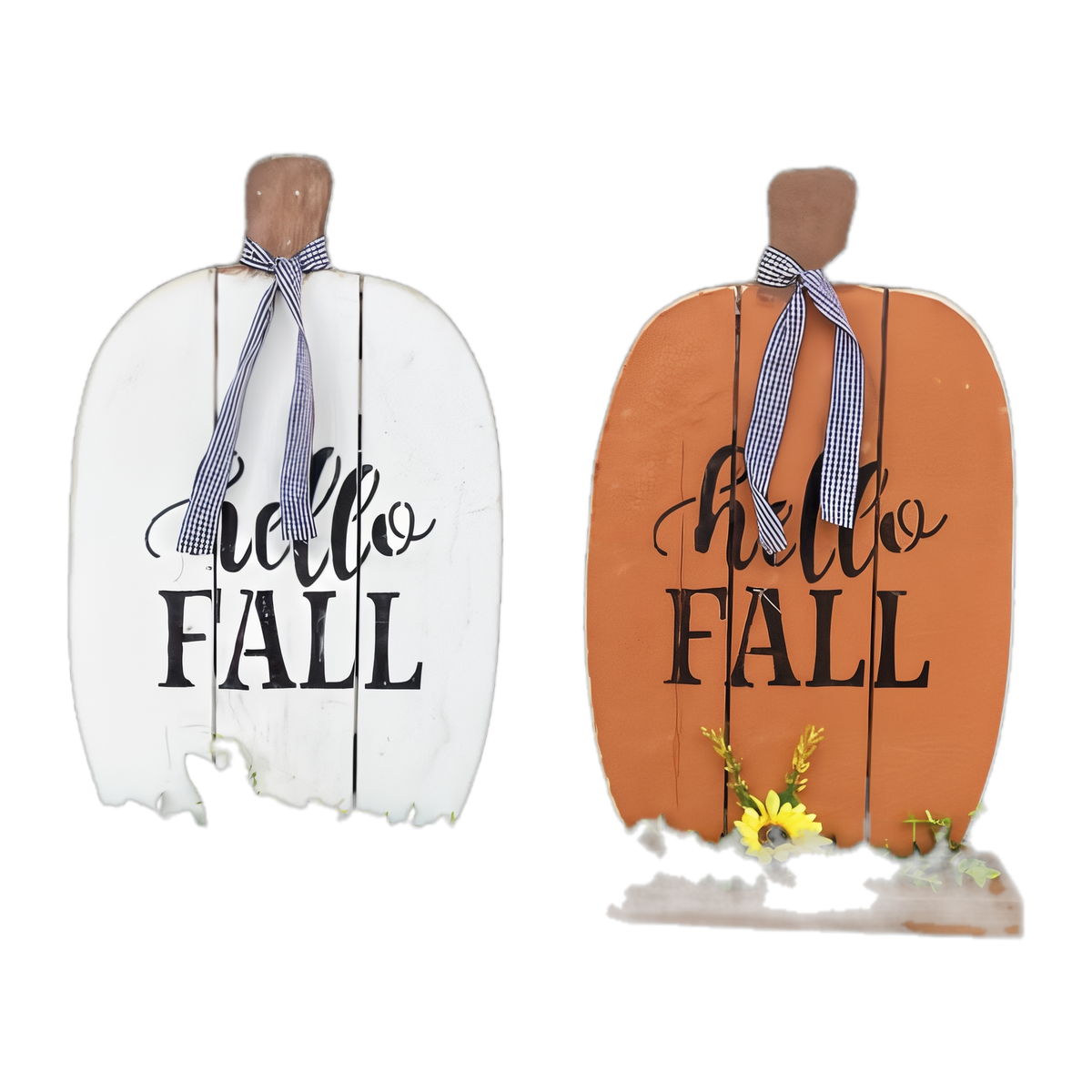 Hello Fall Pumpkin Base — white and orange versions