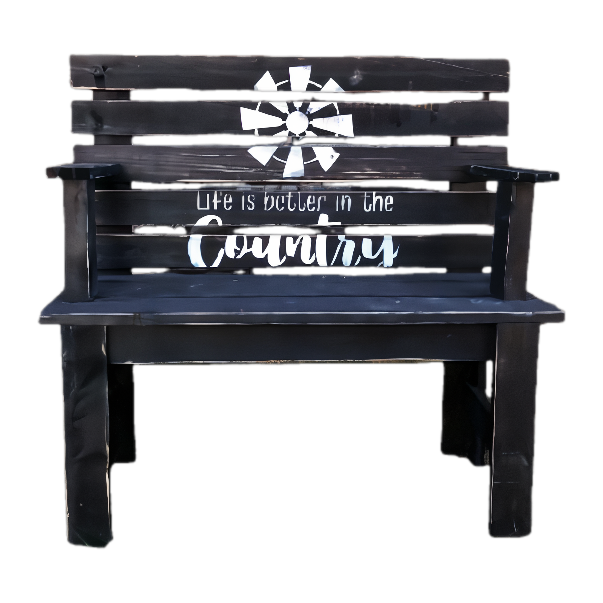 Large Love Bench — Amish handmade wooden fall decor by Woodland Country Creations