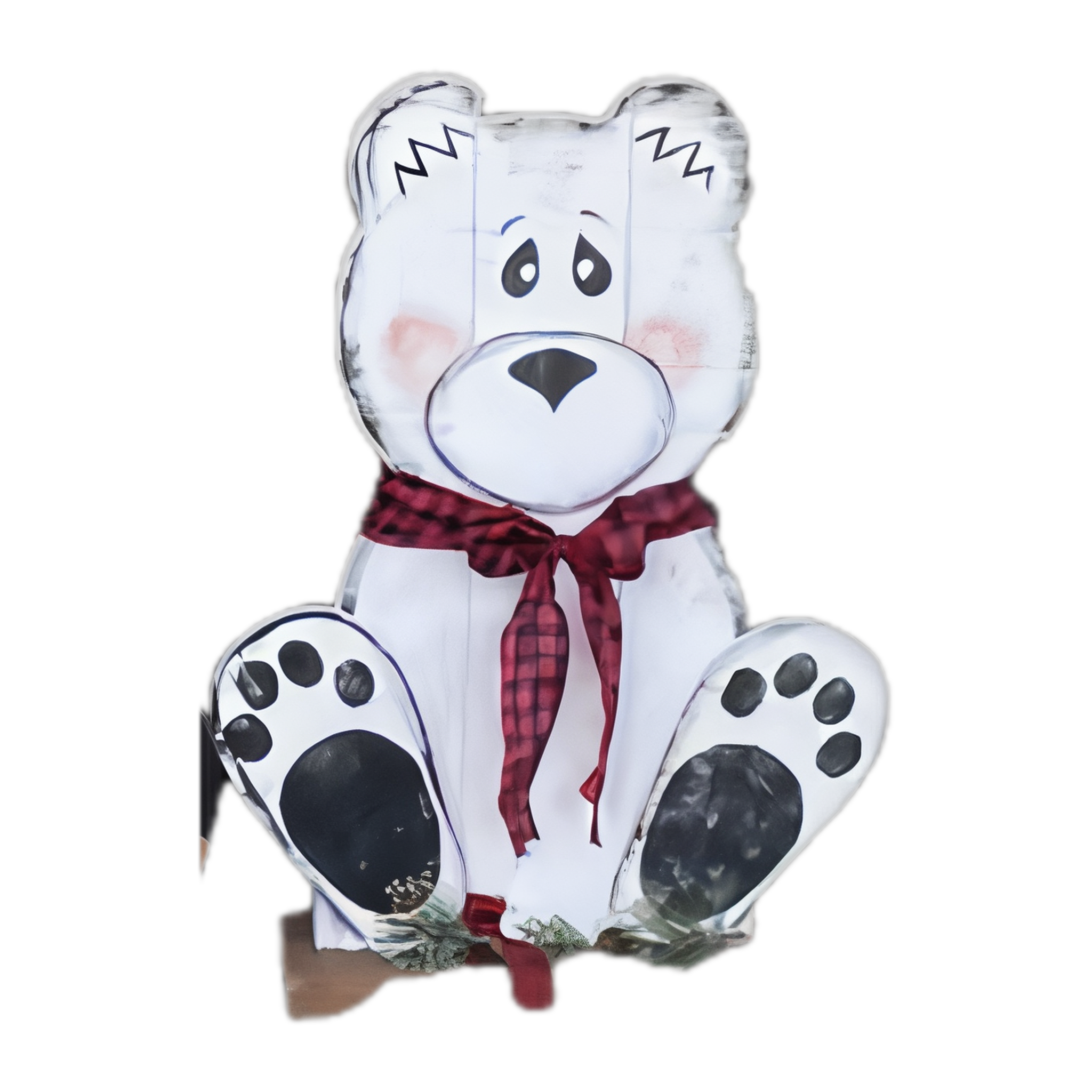 Polar Bear Sitter — Amish handmade wooden decor by Woodland Country Creations