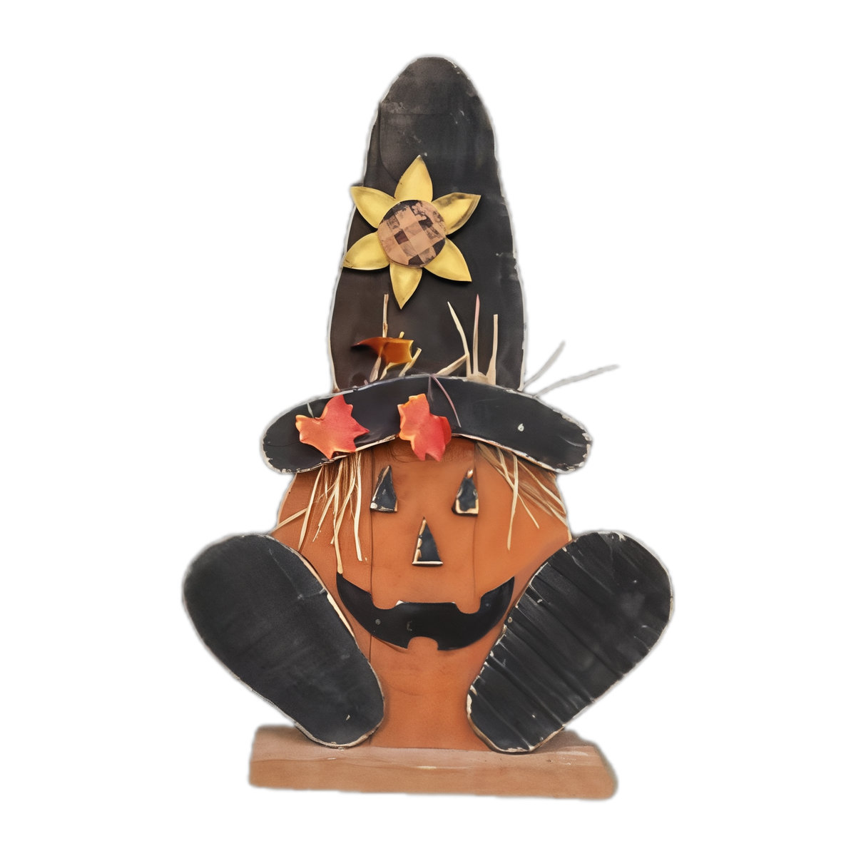 Pumpkin Face Sitter — Amish handmade wooden fall decor by Woodland Country Creations