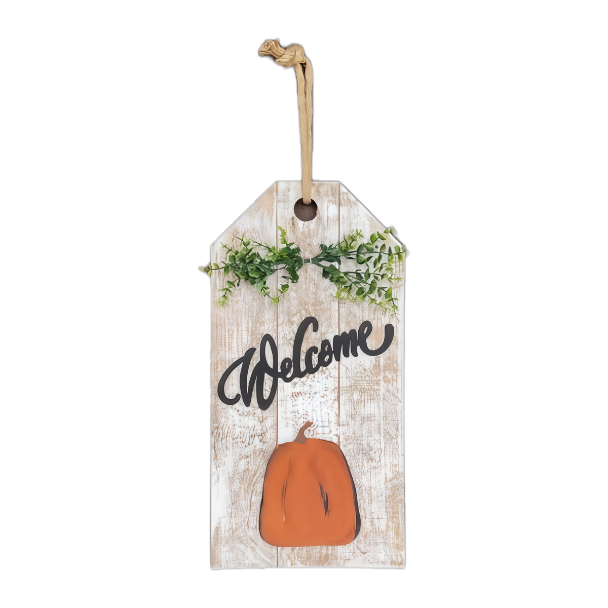 Pumpkin Tag Door Hanger — Amish handmade wooden fall decor by Woodland Country Creations