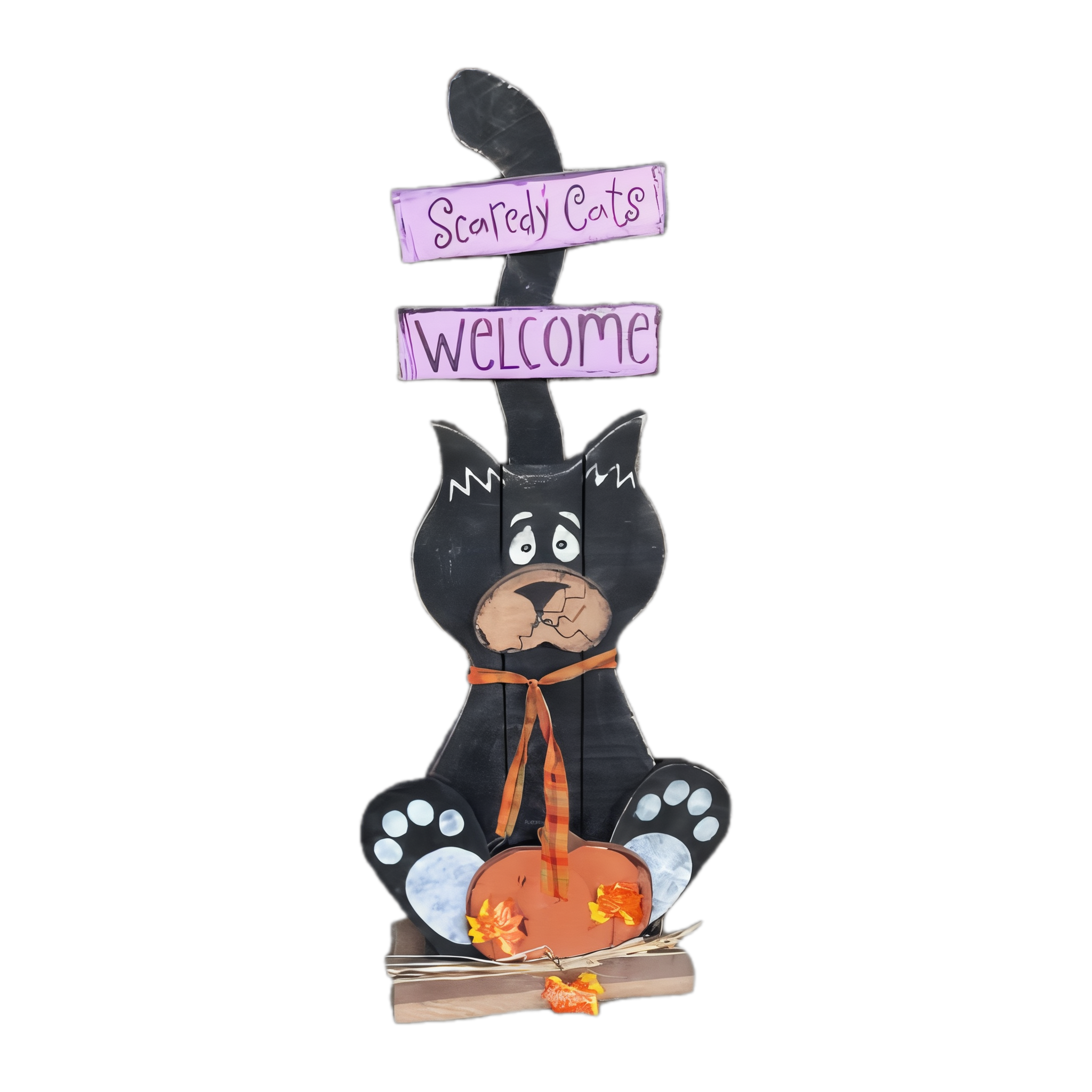 Scaredy Cats Welcome — Amish handmade wooden fall decor by Woodland Country Creations