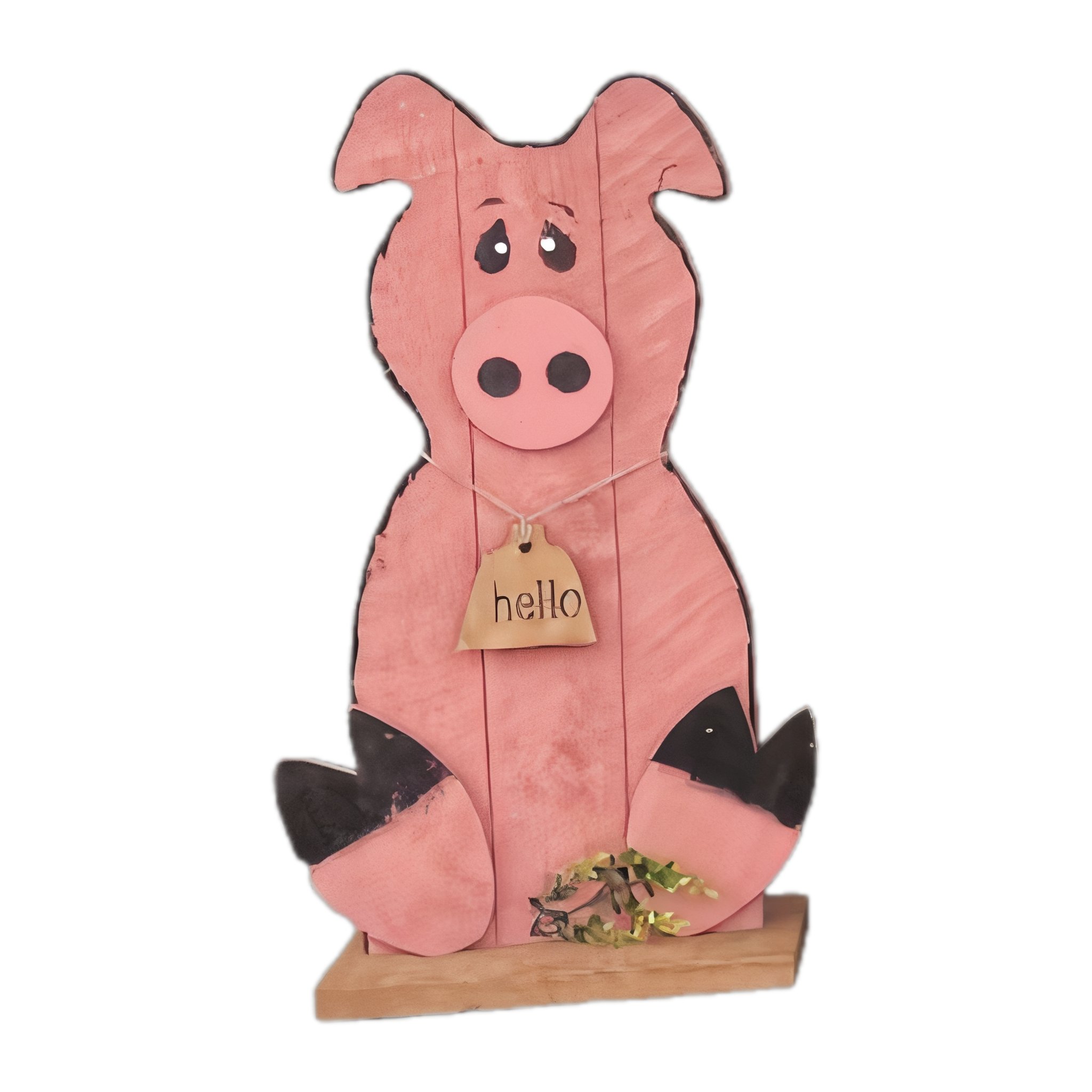 Sitting Pig — Amish handmade wooden decor by Woodland Country Creations