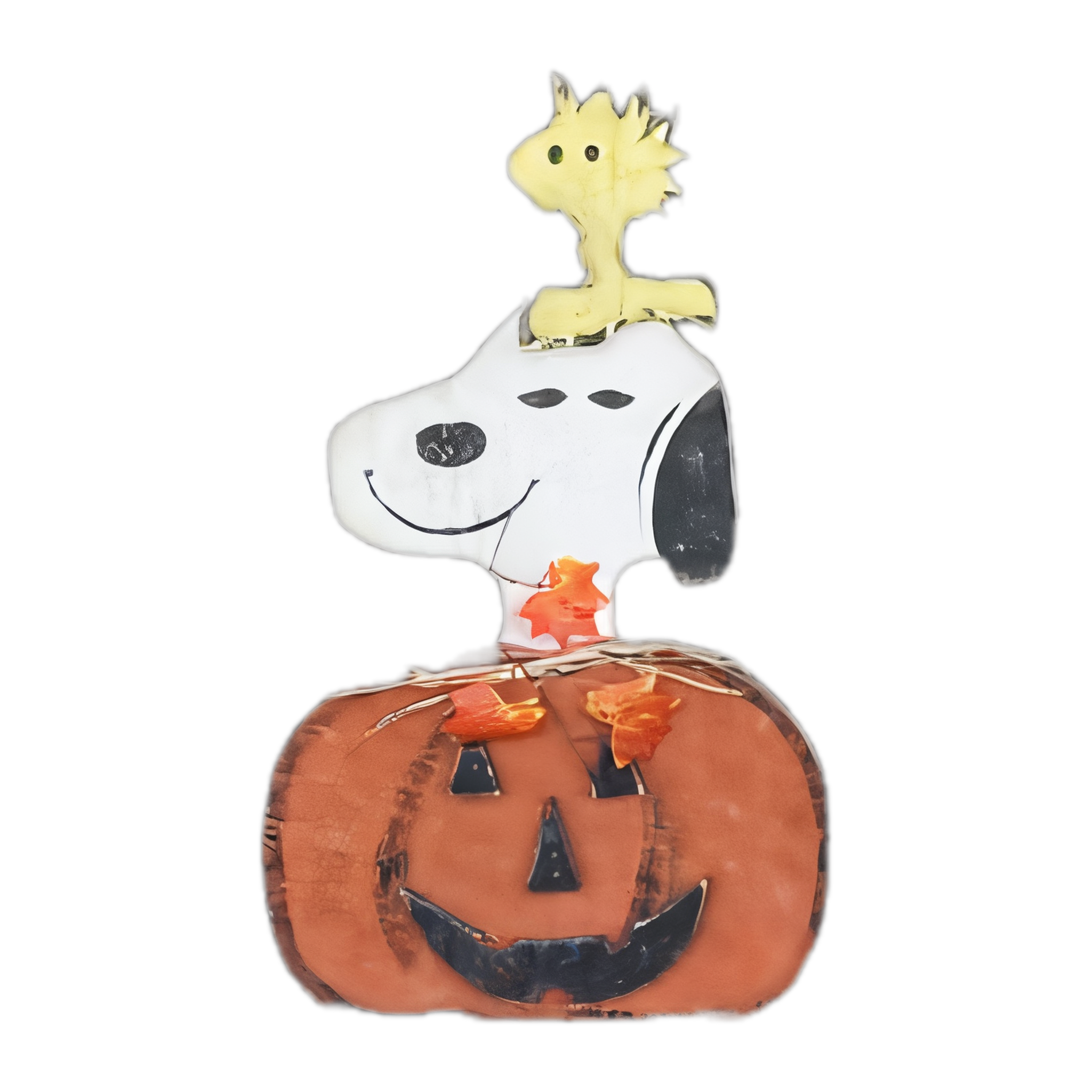 Snoopy in Pumpkin — Amish handmade wooden fall decor by Woodland Country Creations