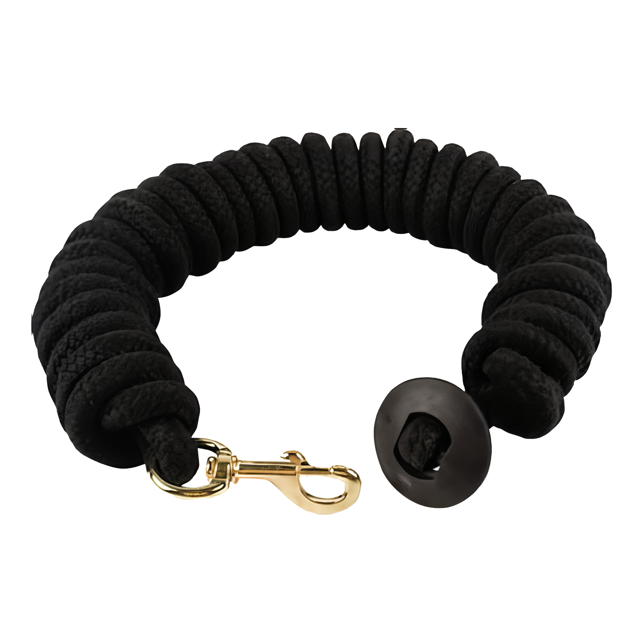 Weaver Cotton Lunge Line with Rubber Stopper and Brass Snap, Black #Black