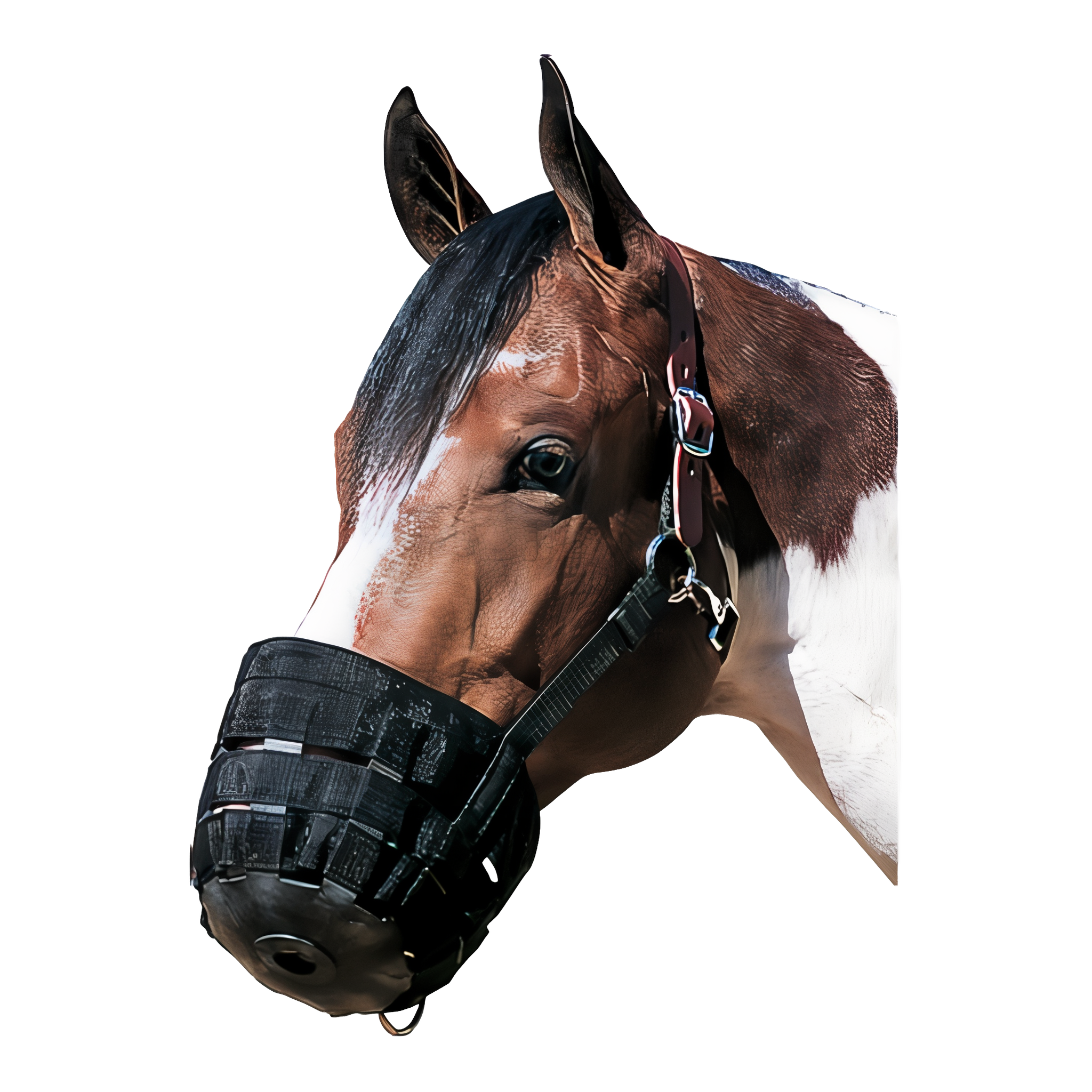 Weaver Horse Nylon Rubber Lined Grazing Muzzle, extra small, black color. #X Small#Black