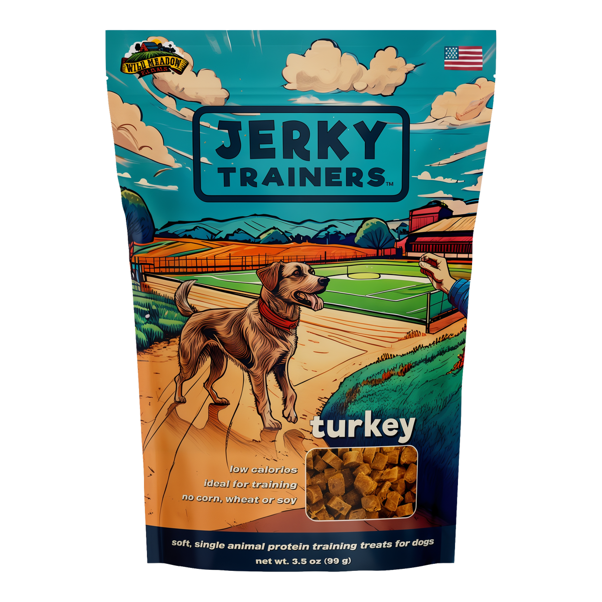 Wild Meadow Farms Jerky Trainers Soft Training Treats for Dogs -- front bag