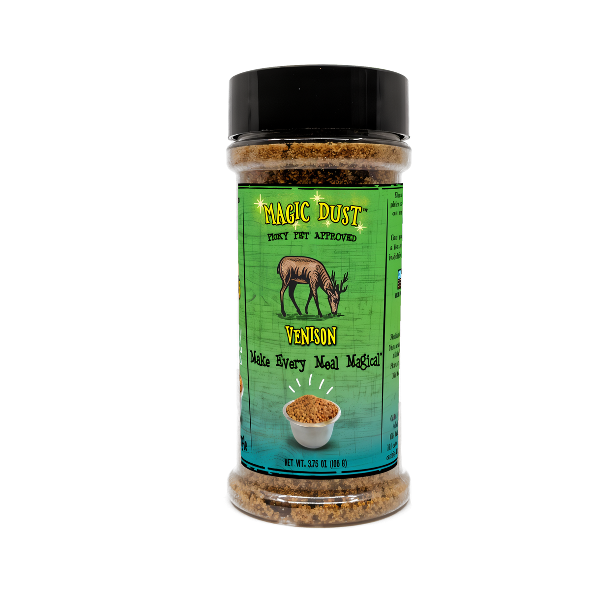 Wild Meadow Farms Magic Dust Meal Topper for Dogs and Cats -- venison jar render