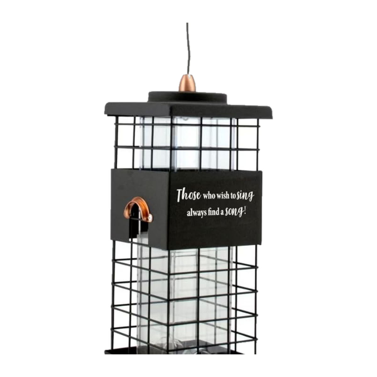 Woodlink Modern Farmhouse Squirrel Resistant Tube Feeder with Motivational Quote -- product image