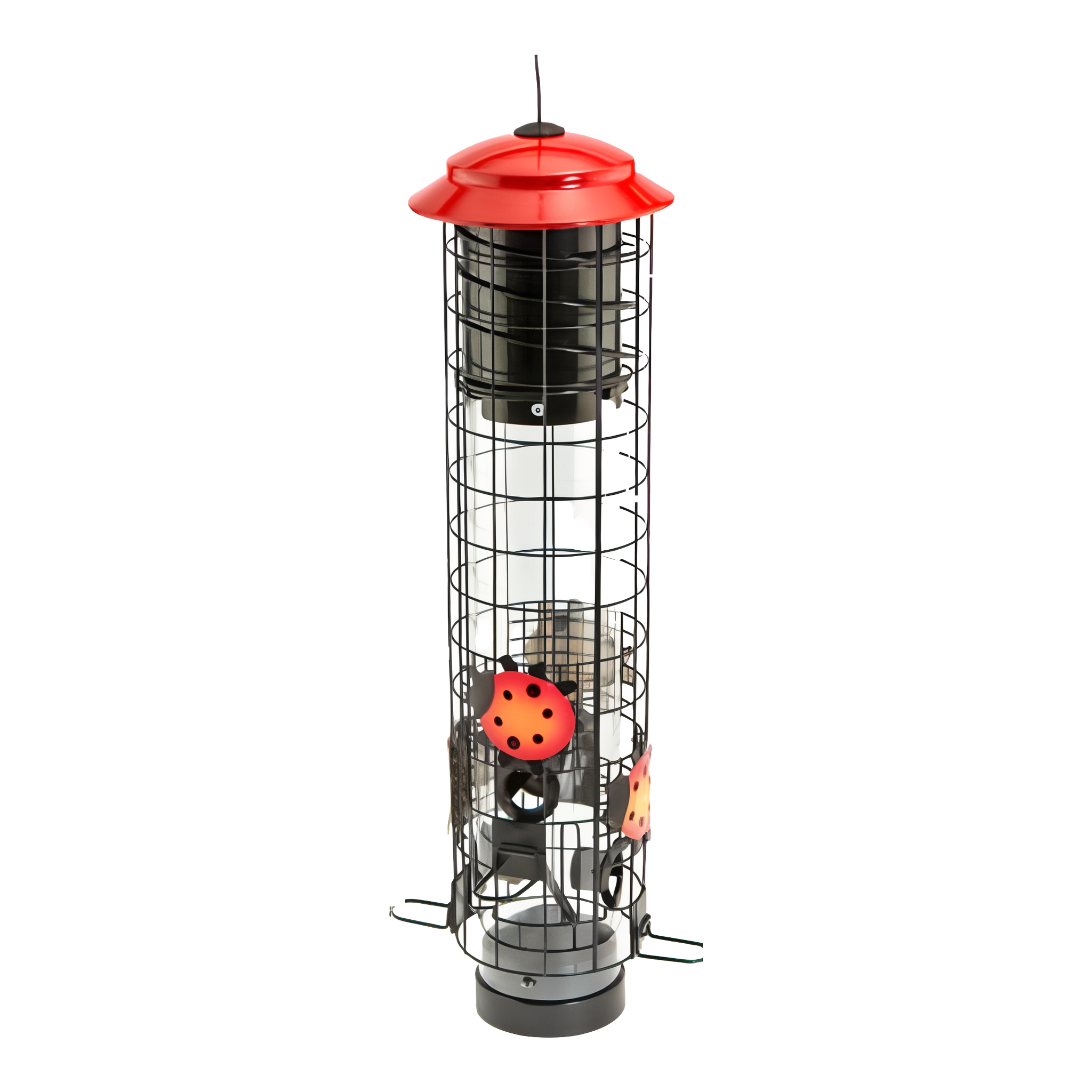 WoodLink Audubon Collection Squirrel-Resistant Ladybug Bird Tube Feeder