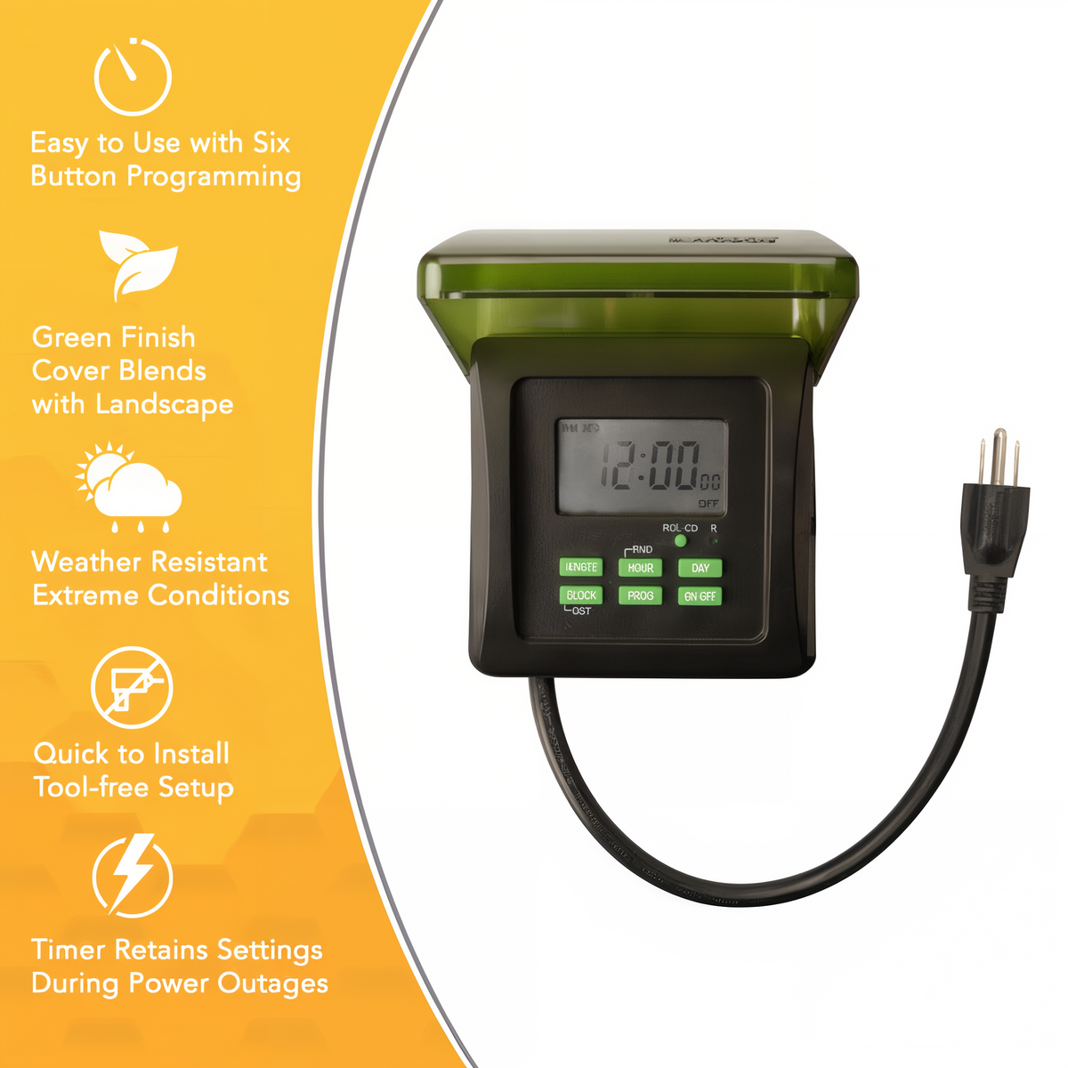 Woods Outdoor 7-Day Digital Heavy Duty Timer with 2 Grounded Outlets -- other