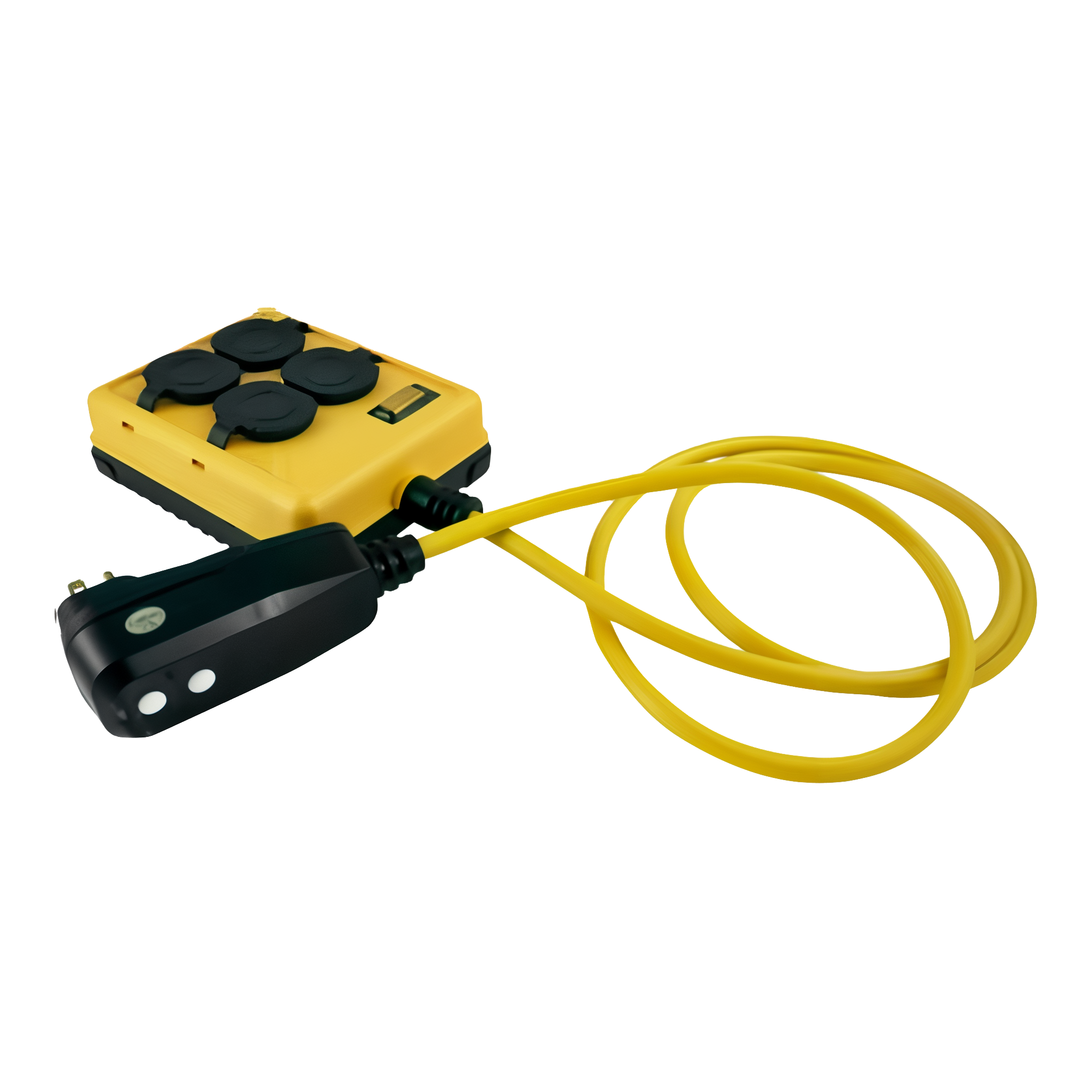 Yellow Jacket 14/3 Yellow GFCI Protected 4-Outlet Power-Box