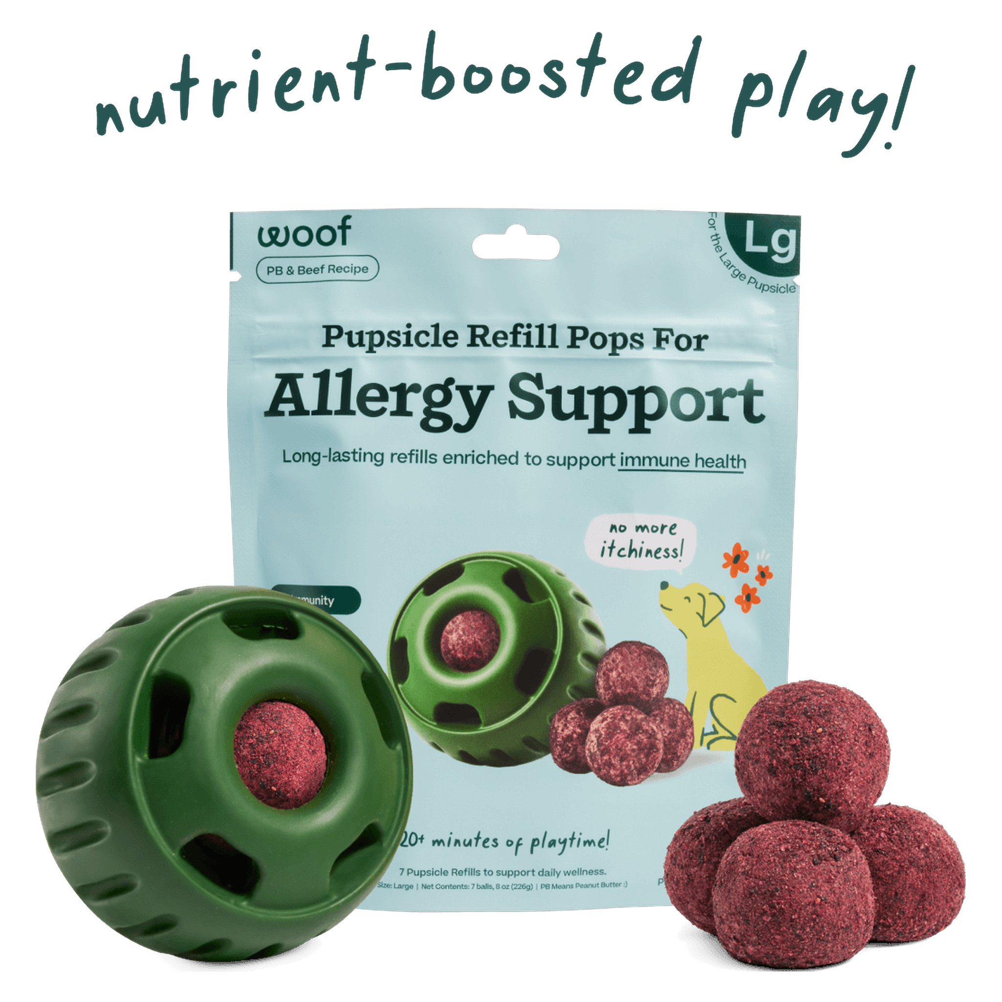 Woof Allergy & Immunity Pops Pupsicle refill treats, X-Large (75 LBS+) 12 FL OZ bag