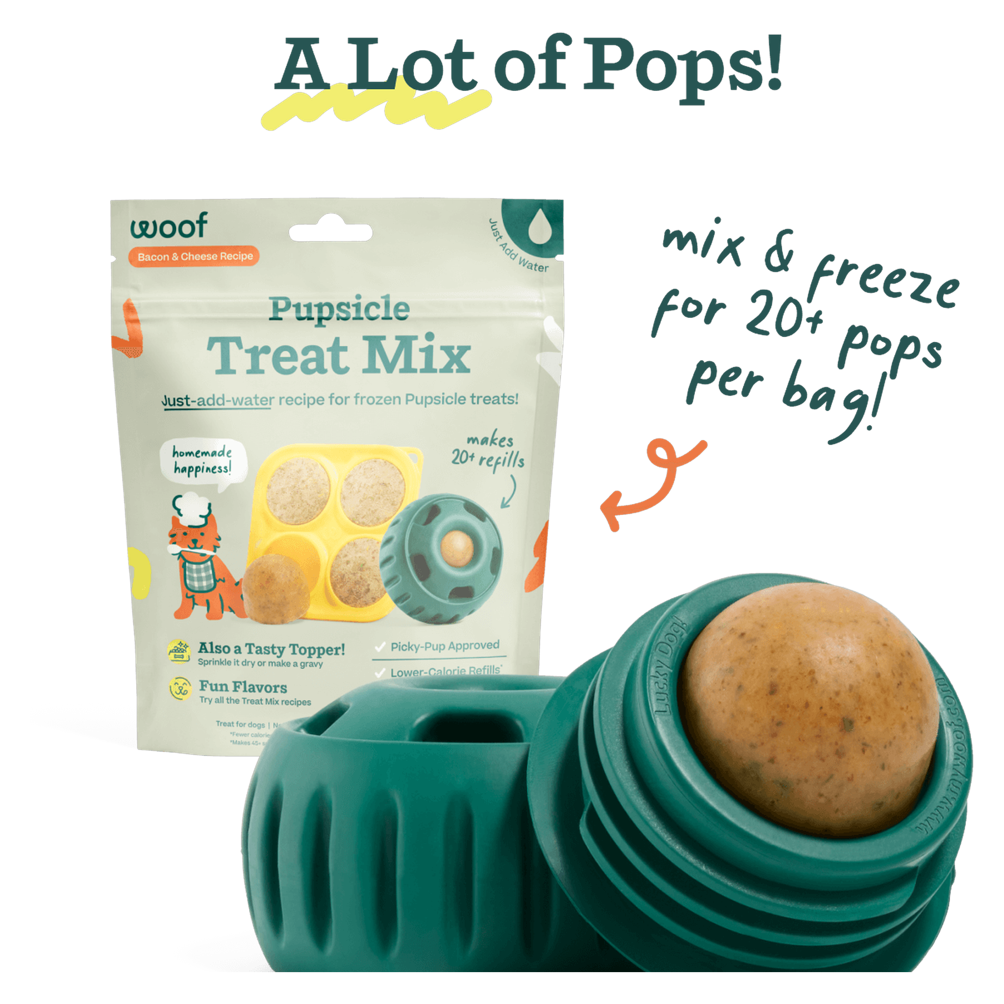 Woof Bacon & Cheese Pupsicle Mix key ingredients