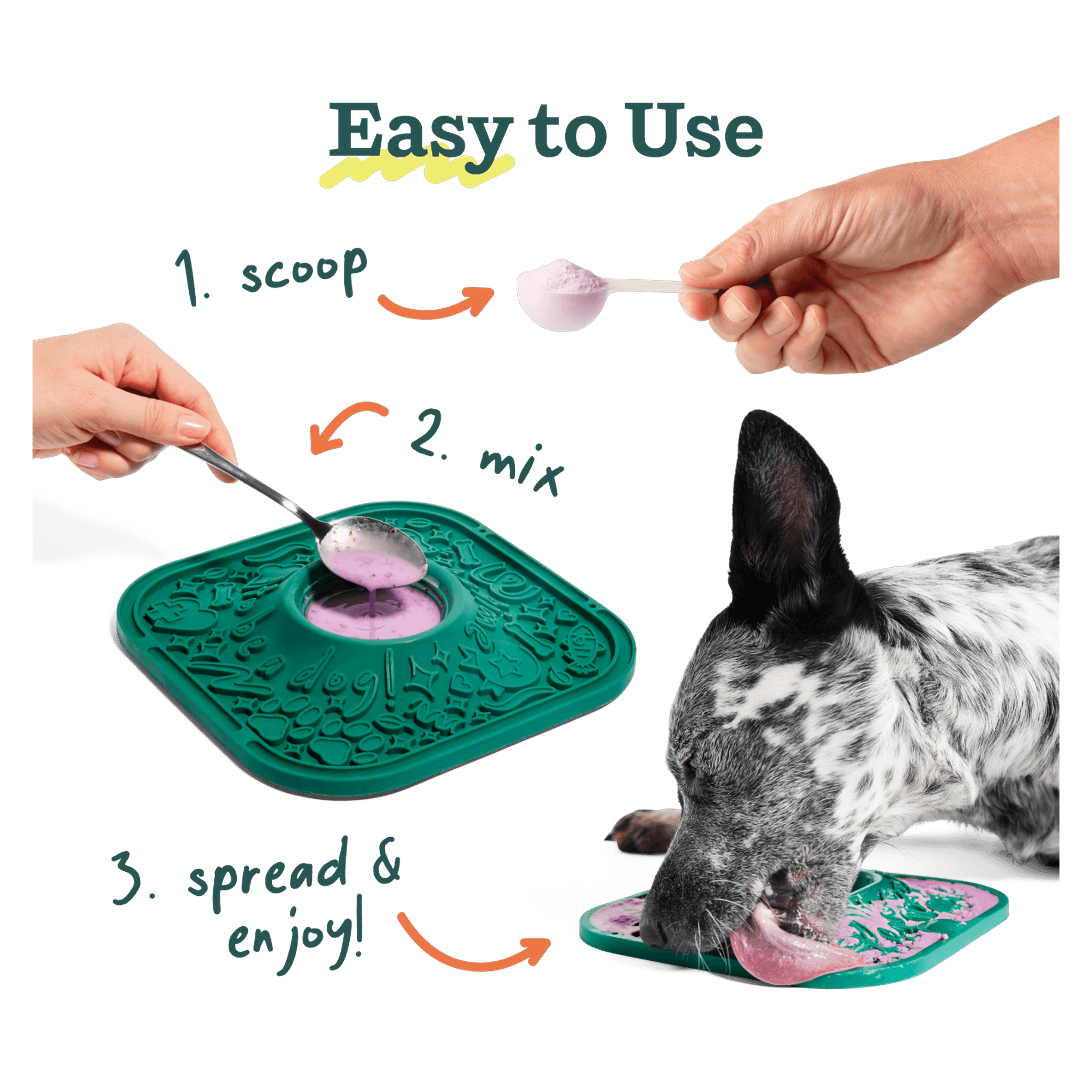 Woof Calming LickMix spread on a Woof LickMat